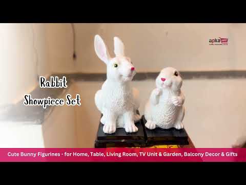 Rabbit Showpiece Set | Cute Bunny Figurines - for Home, Table, Living Room, TV Unit & Garden, Balcony Decor & Gifts - 11 Inch - Apkamart #Style_Design 1
