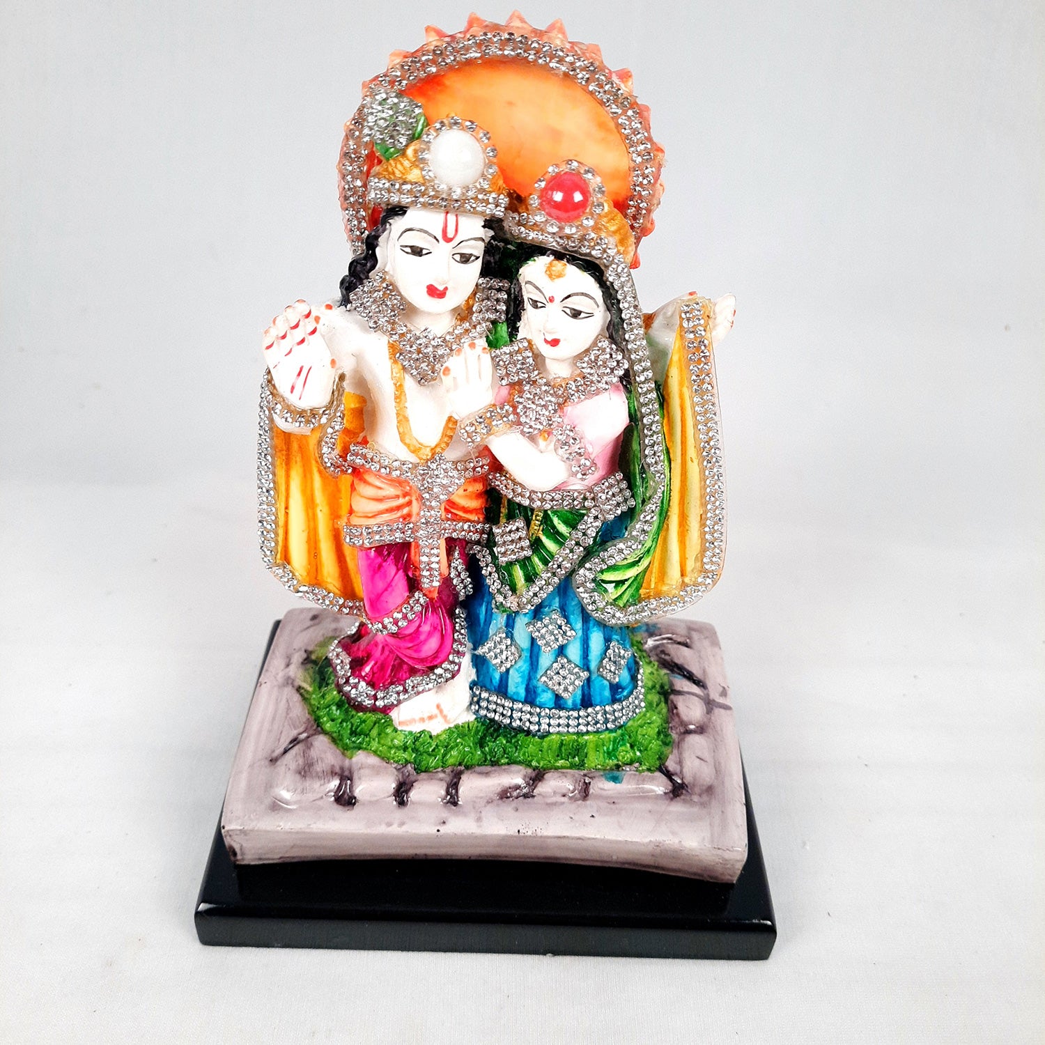 Radha Krishna Idol Statue | Radhe Krishna Murti - For Home Decor, Living Room, Mandir, Temple, Pooja, Table, Office & Gifts - 8 Inch - apkamart