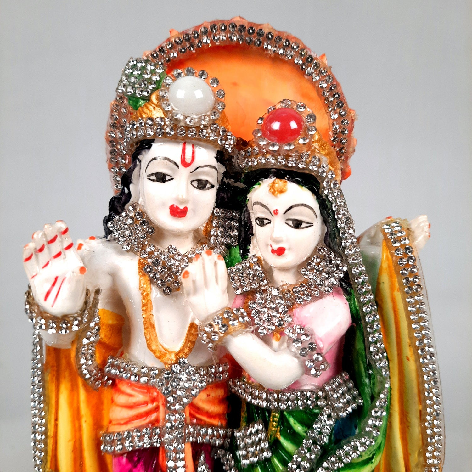 Radha Krishna Idol Statue | Radhe Krishna Murti - For Home Decor, Living Room, Mandir, Temple, Pooja, Table, Office & Gifts - 8 Inch - apkamart