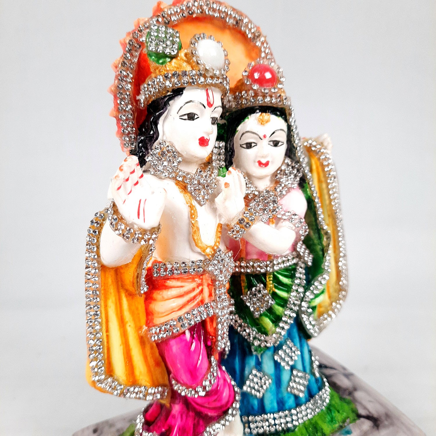 Radha Krishna Idol Statue | Radhe Krishna Murti - For Home Decor, Living Room, Mandir, Temple, Pooja, Table, Office & Gifts - 8 Inch - apkamart