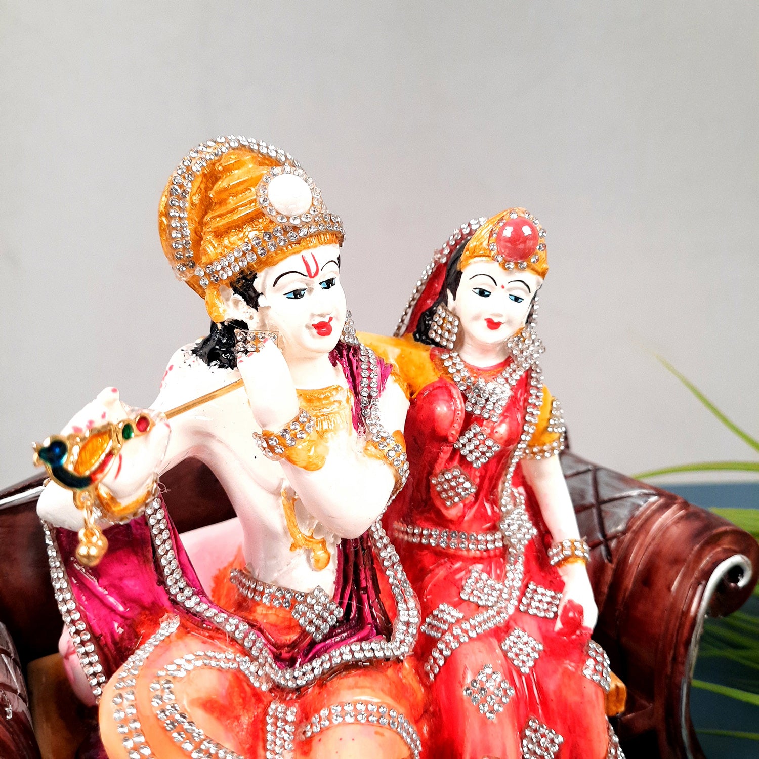 Radha Krishna Statue with Premium Finish Idol Murti - for Home Decor, Living Room, Temple, Pooja, Office & Gifts - 8 Inch - apkamart