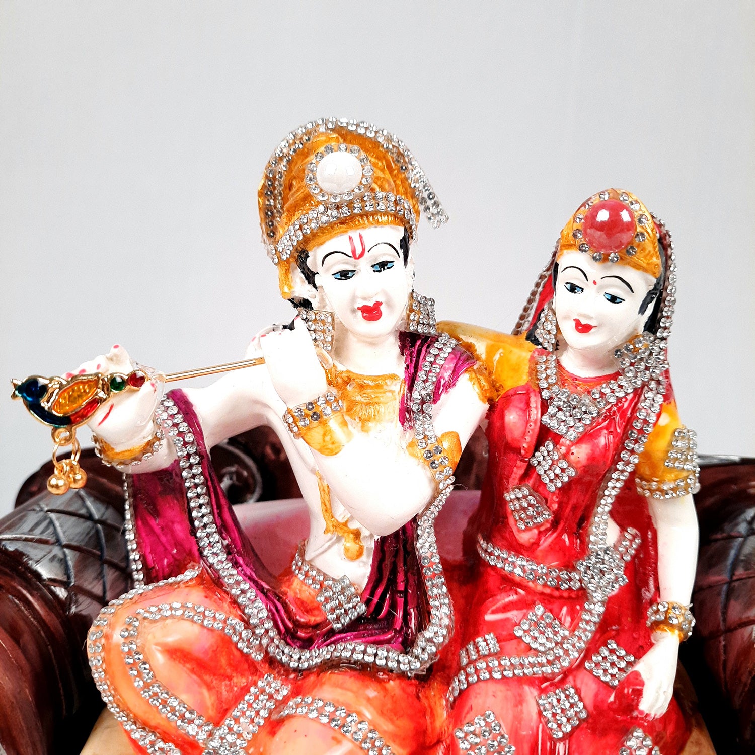 Radha Krishna Statue with Premium Finish Idol Murti - for Home Decor, Living Room, Temple, Pooja, Office & Gifts - 8 Inch - apkamart