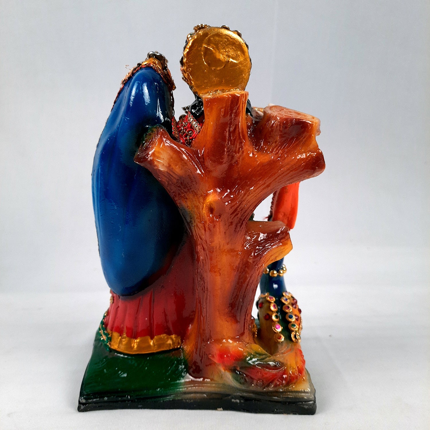 Radha Krishna Idol Statue | Radhe Krishna With Peacock Murti - For Home Décor, Living Room, Mandir, Temple, Pooja, Table, Office & Gifts - 9 Inch - Apkamart