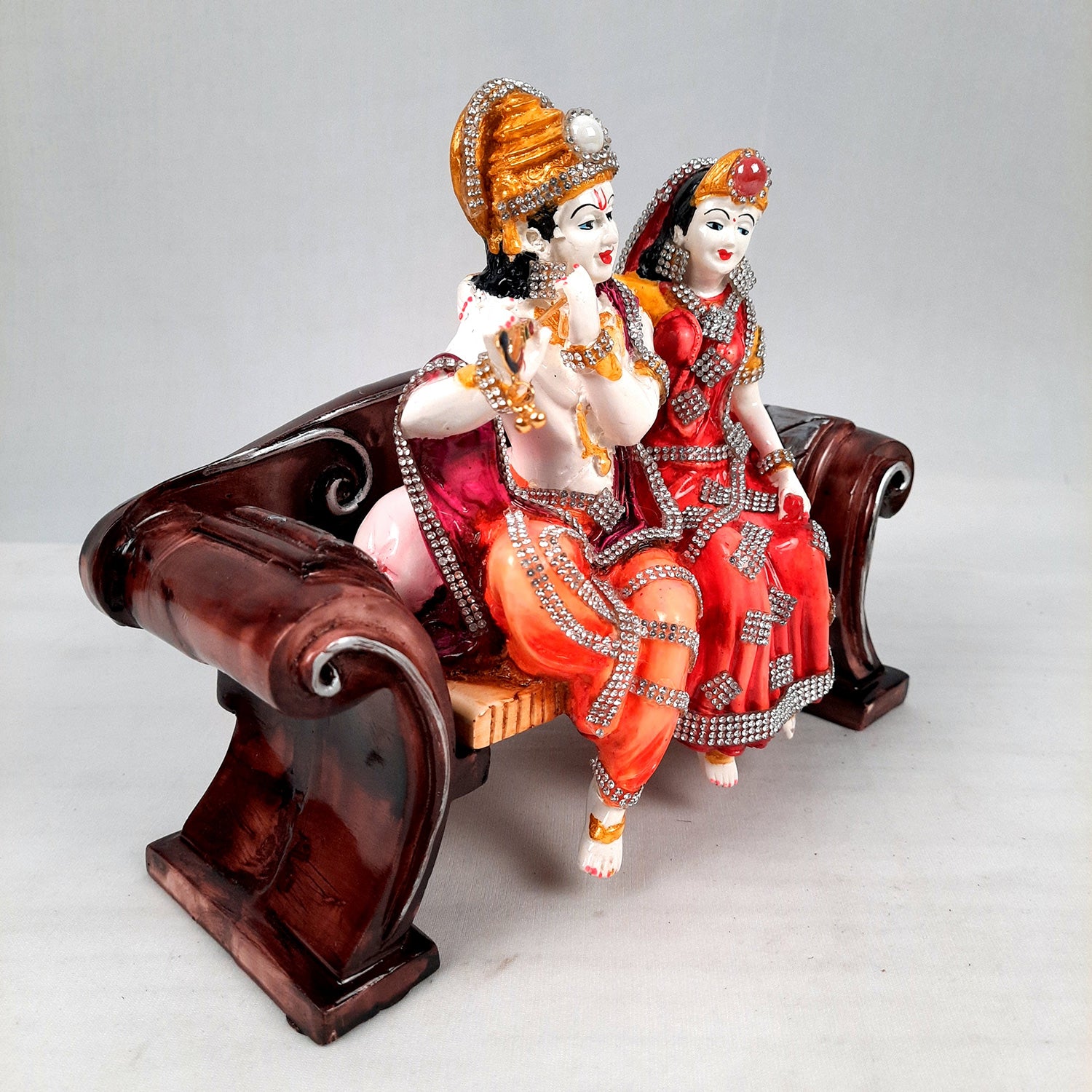 Radha Krishna Statue with Premium Finish Idol Murti - for Home Decor, Living Room, Temple, Pooja, Office & Gifts - 8 Inch - apkamart