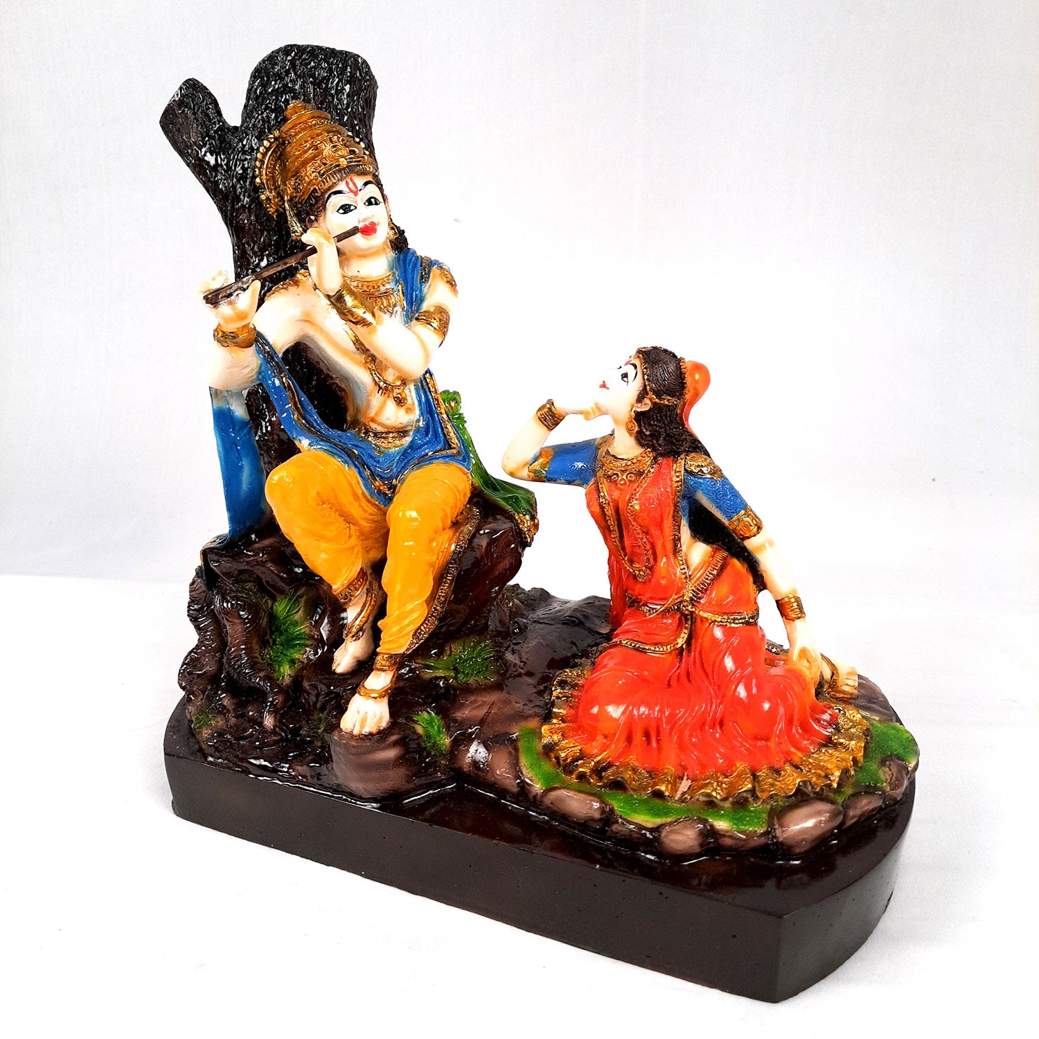 Radha Krishna Idol Statue With High Quality Finish - for Home Decor, Living Room, Mandir, Temple, Pooja, Table, Office & Gifts - 10 Inch - apkamart