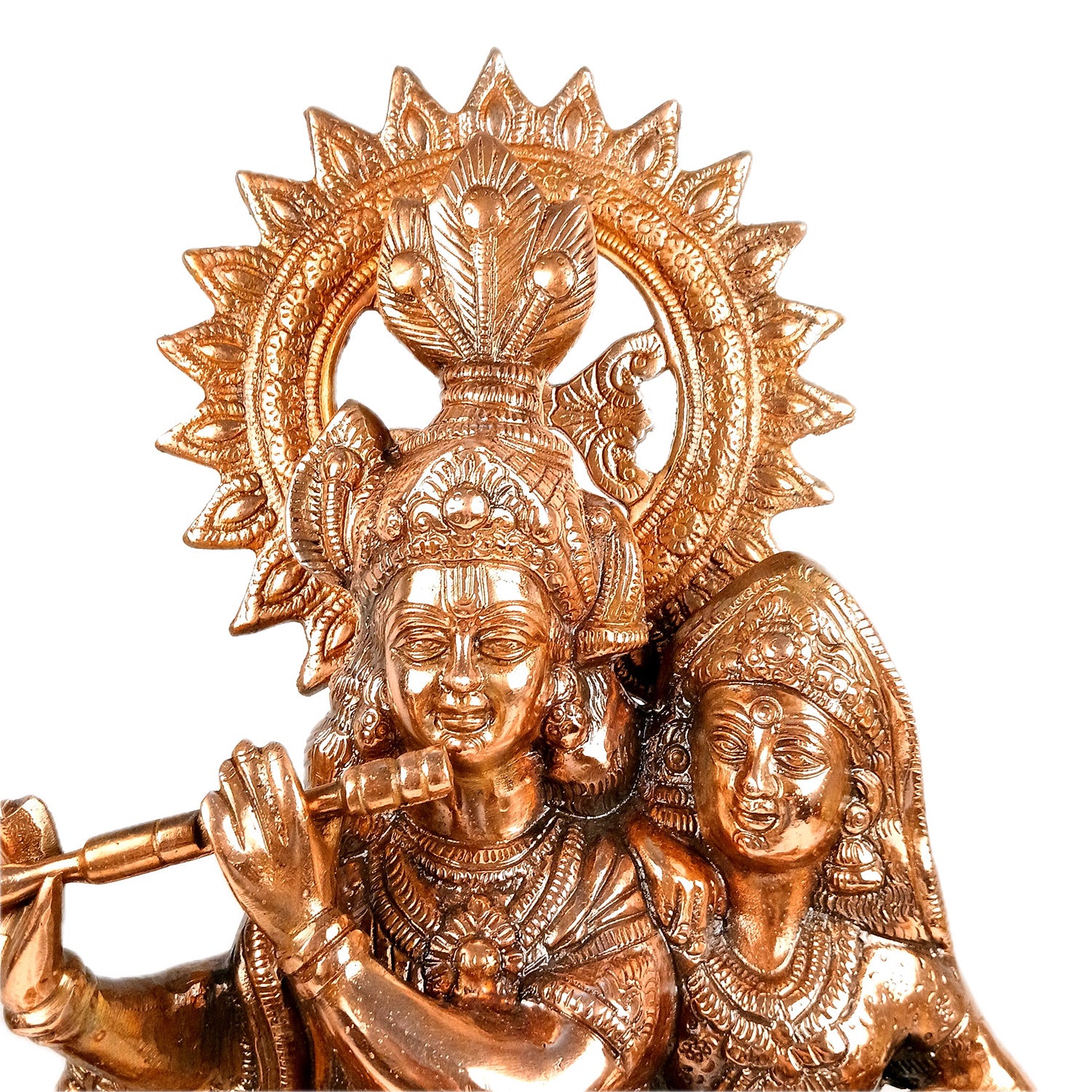 Radha Krishna Statue | Shri Radhe Krishna With Cow Idol Murti - for Home, Table, Living Room, Office, Puja , Entrance Decoration & Gifts - 26 Inch - Apkamart