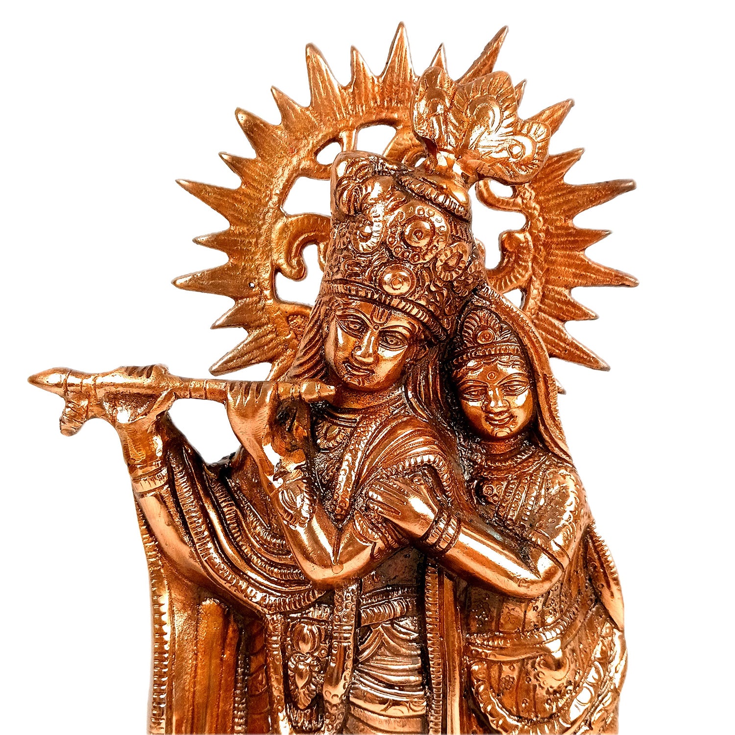 Radha Krishna Statue | Shri Radhe Krishna With Cow Idol Murti - for Home, Table, Living Room, Office, Puja , Entrance Decoration & Gifts - 18 Inch - Apkamart