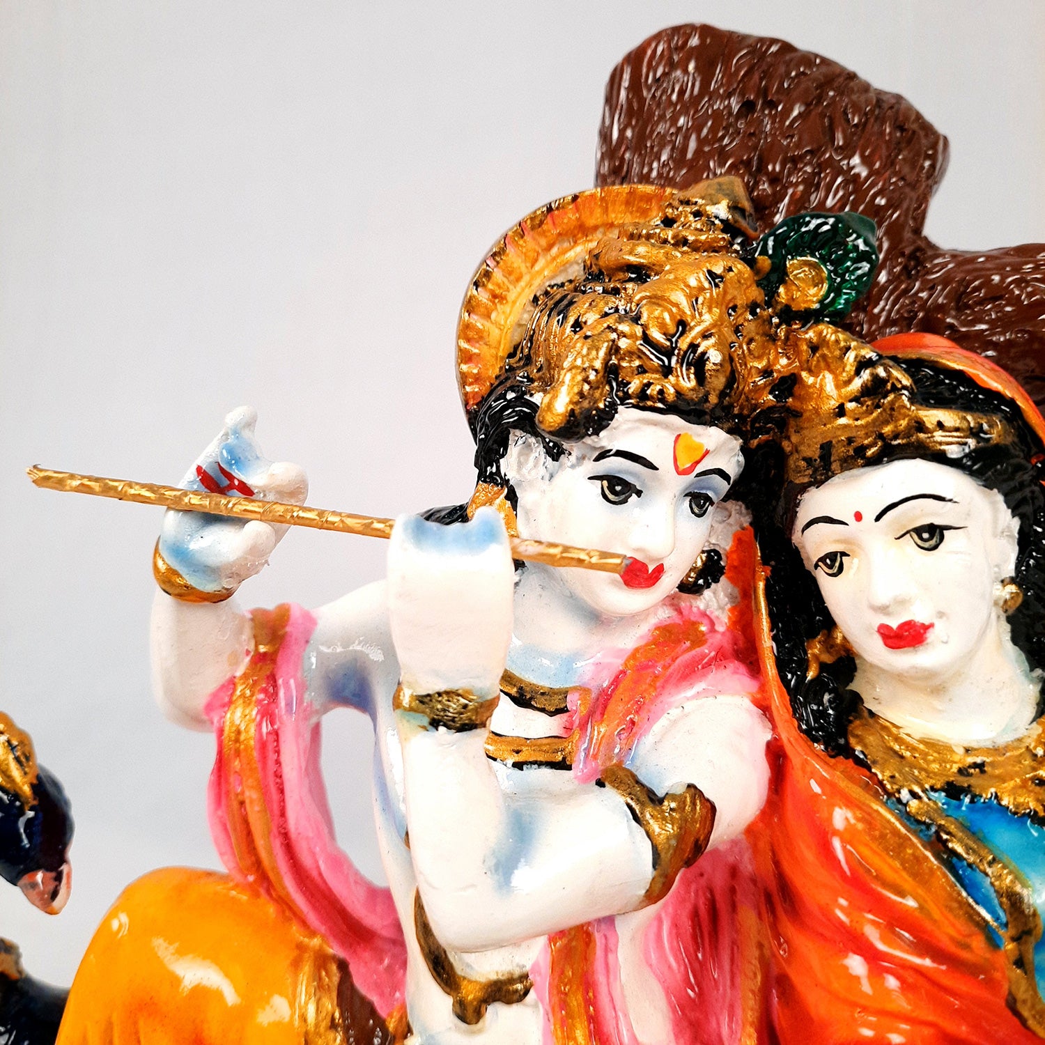 Radha Krishna Idol Statue Showpiece With Peacock Murti - for Home Decor, Living Room, Mandir, Temple, Pooja, Table, Office & Gifts - 9 Inch - apkamart