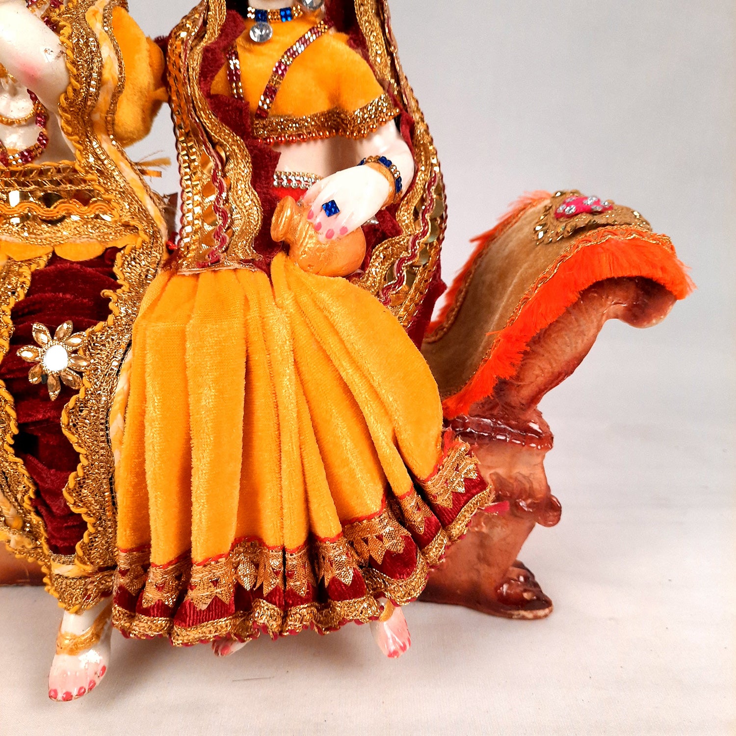 Radha Krishna Idol Statue - Sitting On Couch Design With Premium Finish Murti - for Home Decor, Living Room, Temple, Pooja, Office & Gifts - 12 Inch - apkamart