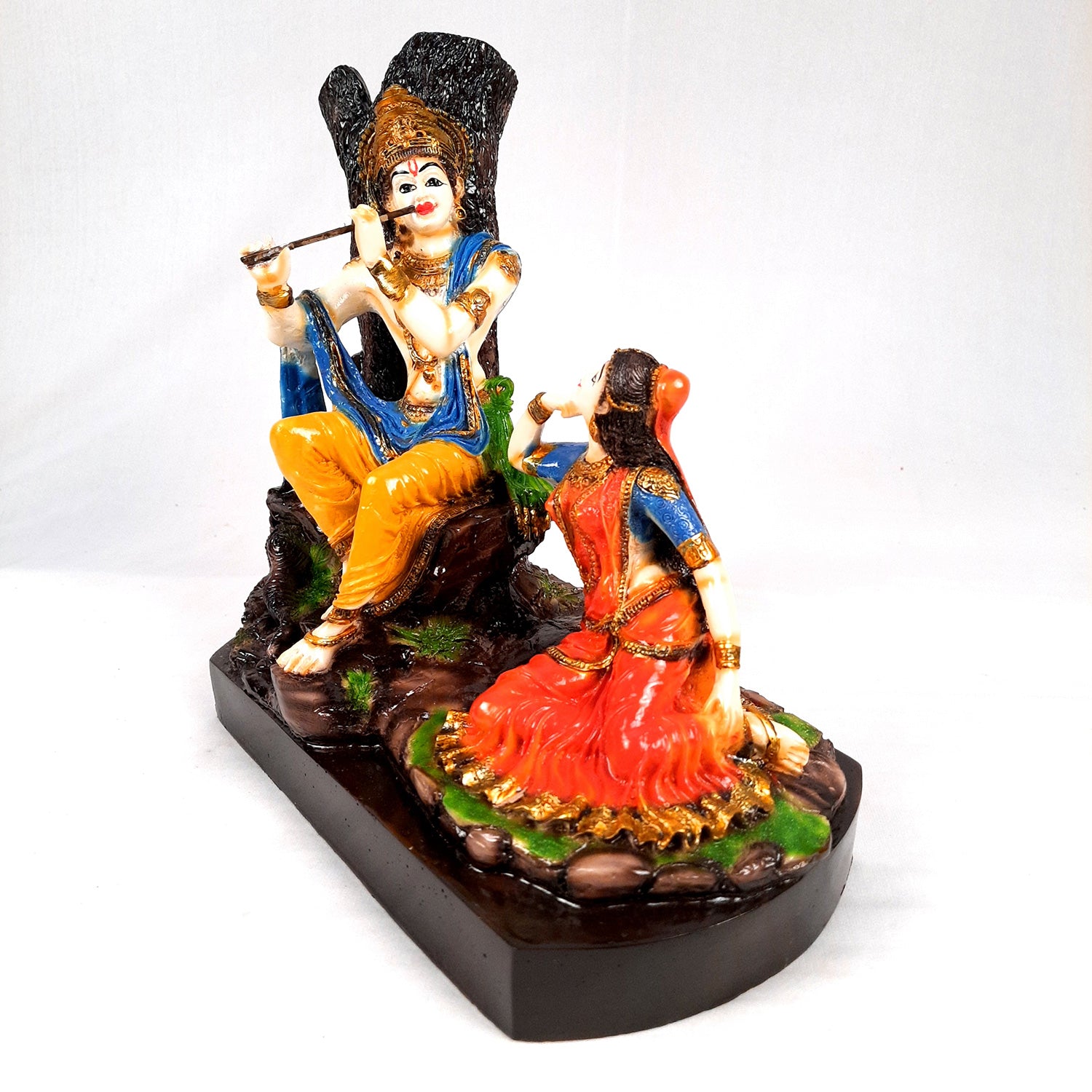 Radha Krishna Idol Statue With High Quality Finish - for Home Decor, Living Room, Mandir, Temple, Pooja, Table, Office & Gifts - 10 Inch - apkamart