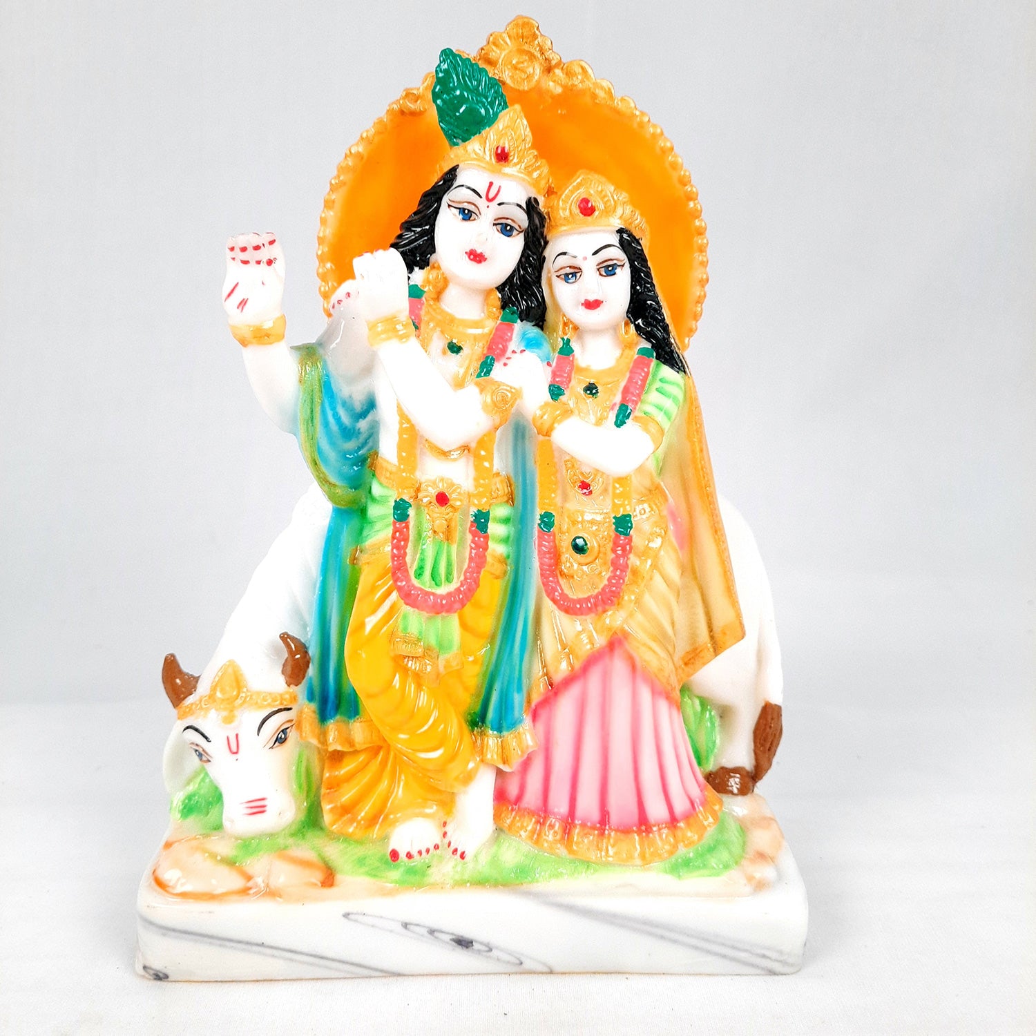 Radha Krishna Idol Statue Showpiece | Radhe Krishna Murti - for Home Decor, Living Room, Mandir, Temple, Pooja, Table, Office & Gifts - 9 Inch