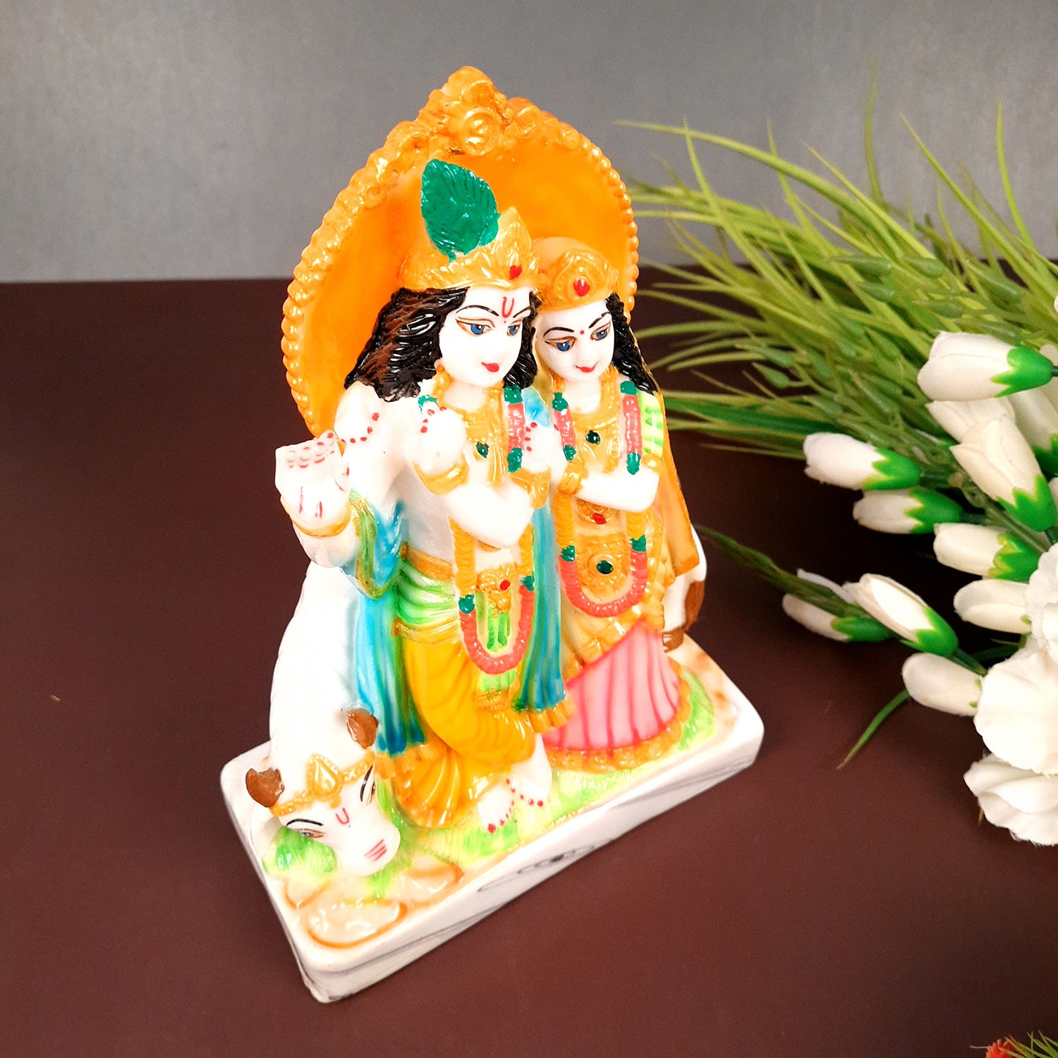 Radha Krishna Idol Statue Showpiece | Radhe Krishna Murti - for Home Decor, Living Room, Mandir, Temple, Pooja, Table, Office & Gifts - 9 Inch