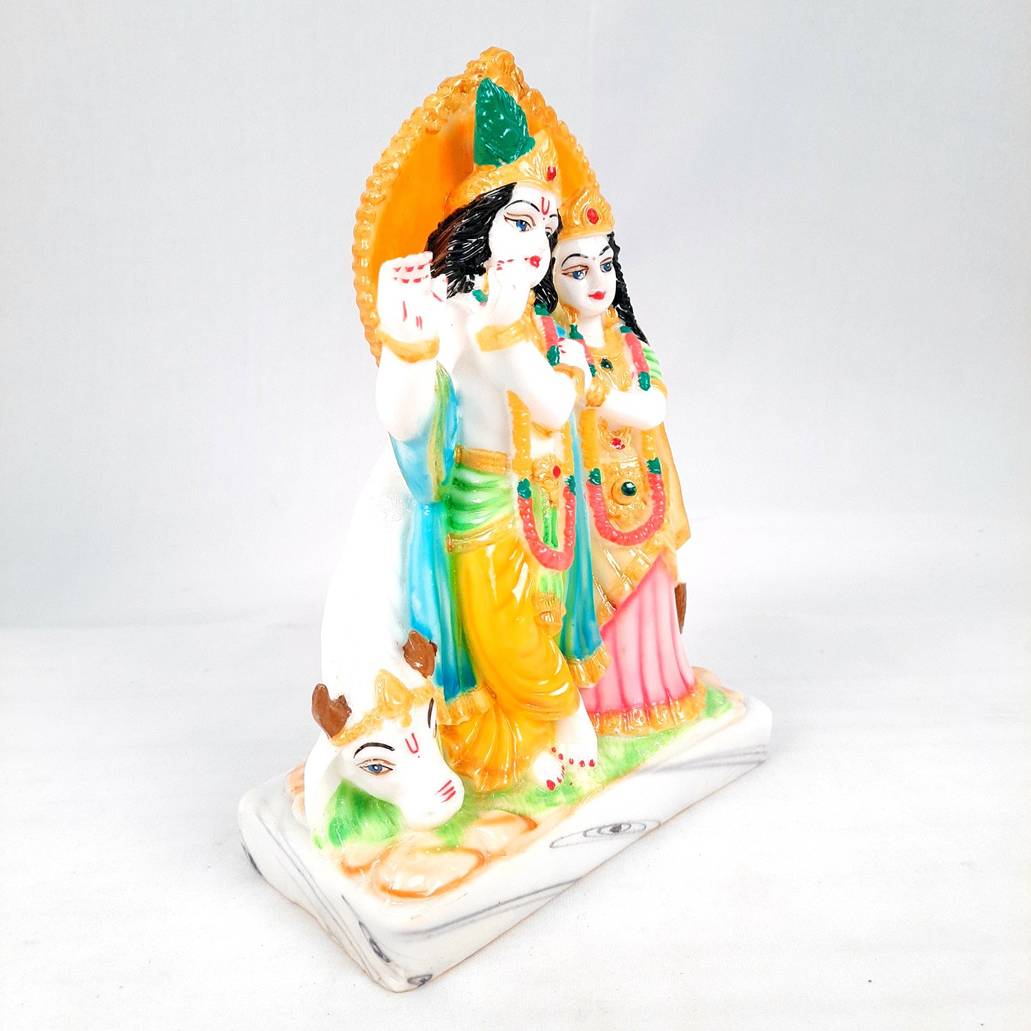 Radha Krishna Idol Statue Showpiece | Radhe Krishna Murti - for Home Decor, Living Room, Mandir, Temple, Pooja, Table, Office & Gifts - 9 Inch