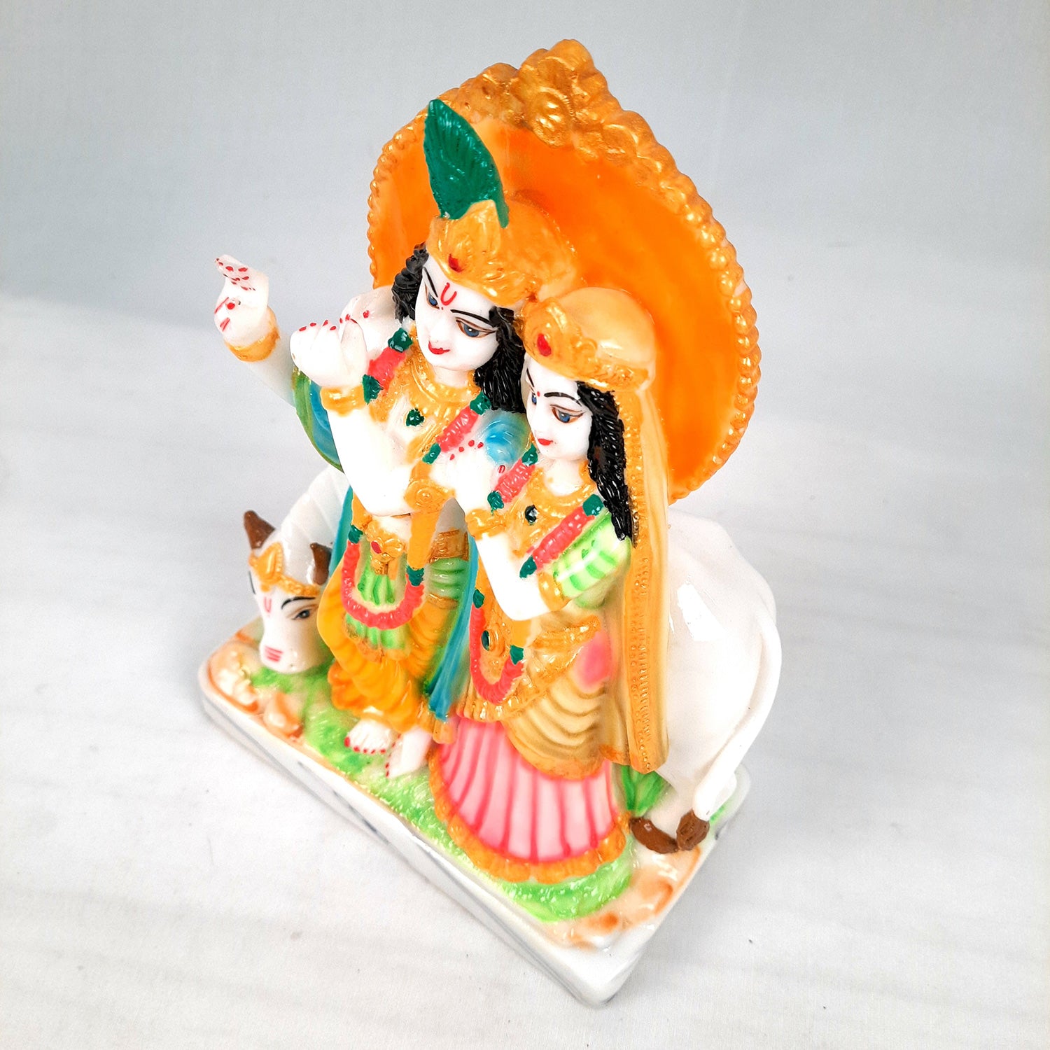 Radha Krishna Idol Statue Showpiece | Radhe Krishna Murti - for Home Decor, Living Room, Mandir, Temple, Pooja, Table, Office & Gifts - 9 Inch