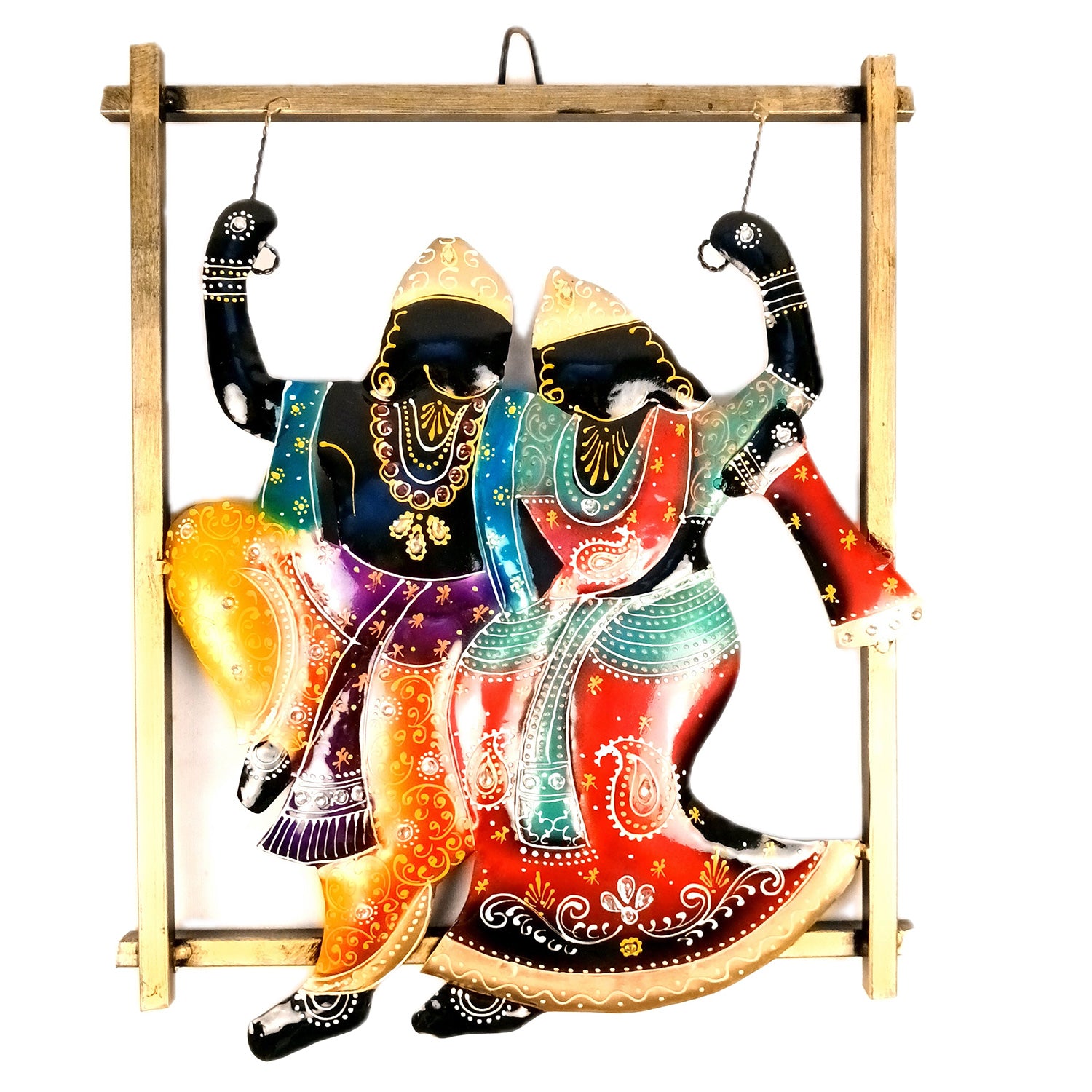 Radha Krishna Wall Hanging | Metal Wall Art - For Home, Living Room, Hall, Entrance Decor | Housewarming & Wedding Gift - 17 Inch - Apkamart