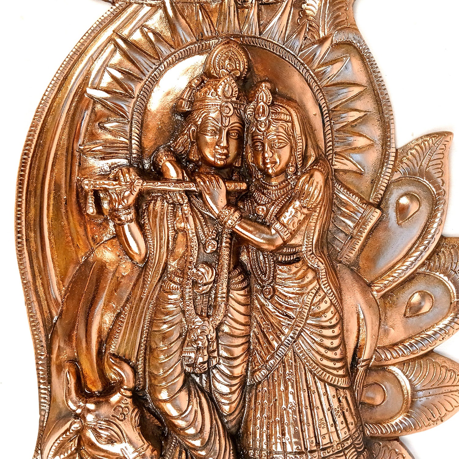 Radha Krishna Wall Hanging Idol | Shri Radha Krishna With Peacock Wall Decor Statue - for Gift, Home, Living Room, Office, Puja Room Decor - 23 Inch - Apkamart