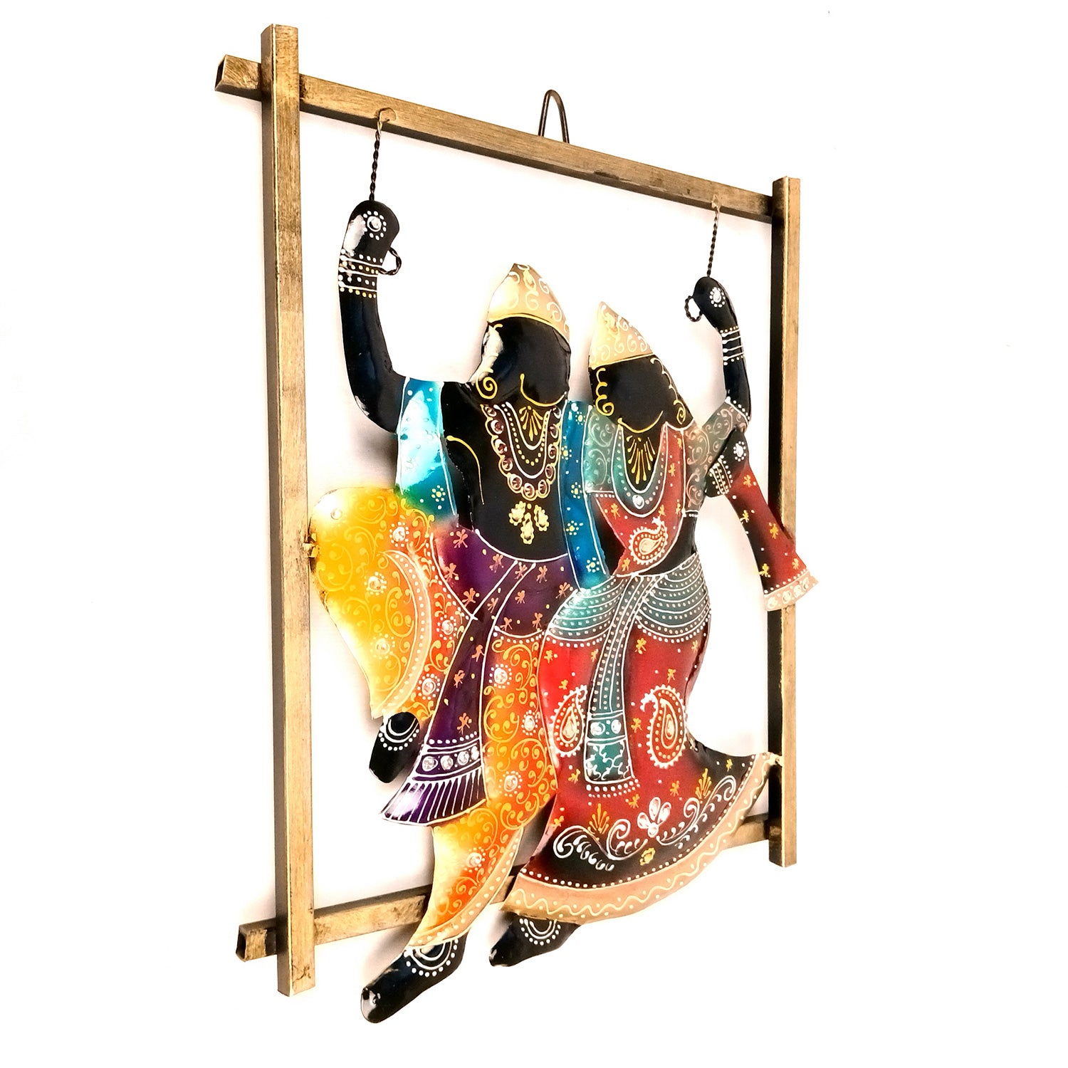 Radha Krishna Wall Hanging | Metal Wall Art - For Home, Living Room, Hall, Entrance Decor | Housewarming & Wedding Gift - 17 Inch - Apkamart