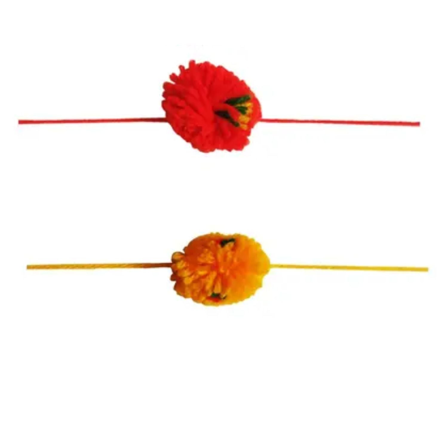 Puja Rakhi | Pom Pom raksha Sutra for Bhaiya, Bhabhi, Pooja Rakhi for God - apkamart #style_Pack of 2