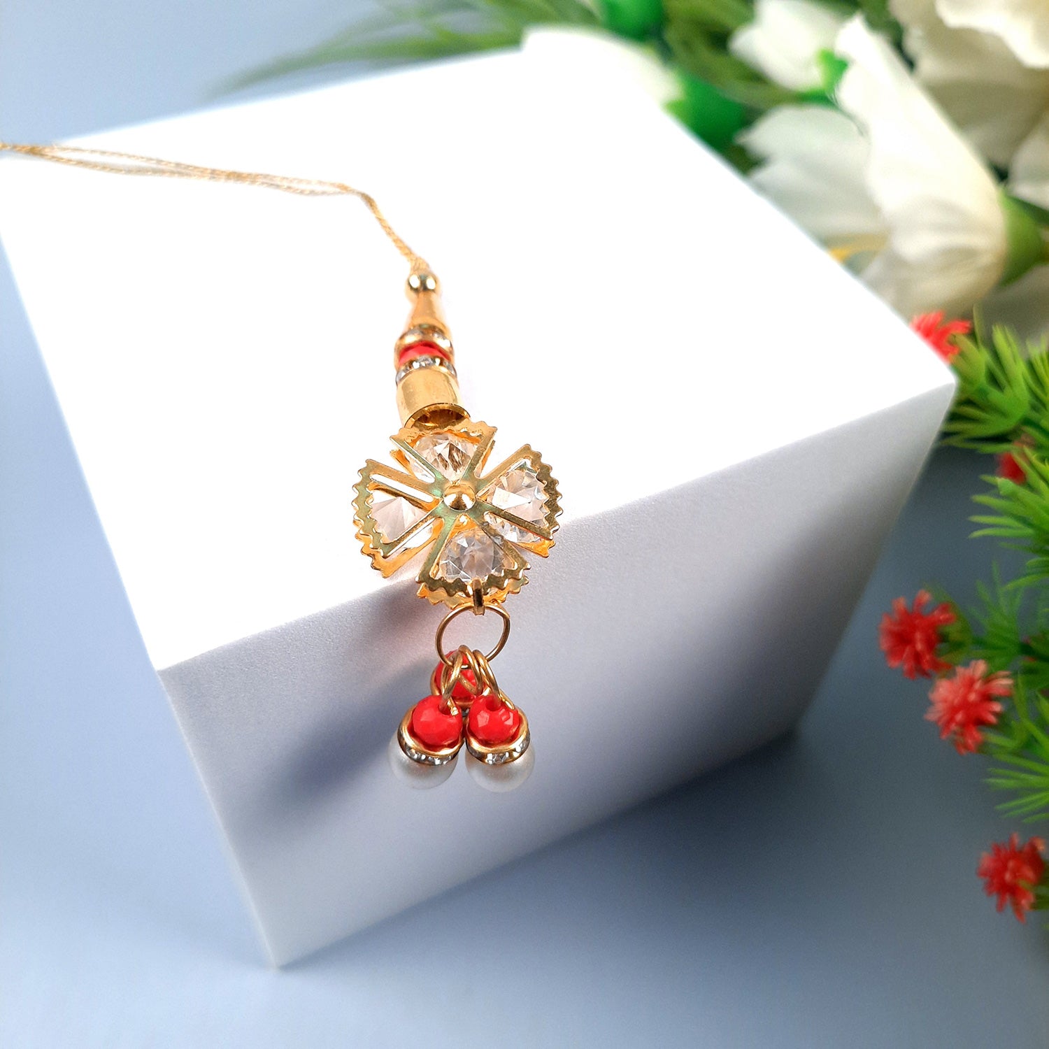 Rakhi Premium Designer | Lumba Rakhi - Combo for Bhaiya, Bhabhi, Sister in Law - apkamart 