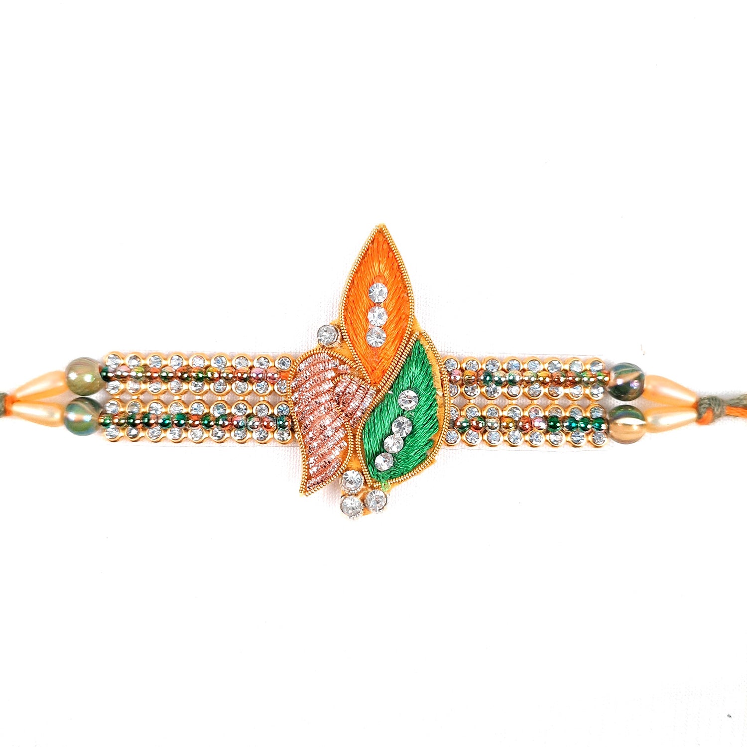 Designer Rakhi | Rakhi Exclusive American Diamond Rakhi Combo for Bhaiya, Bhabhi, Brother - Apkamart