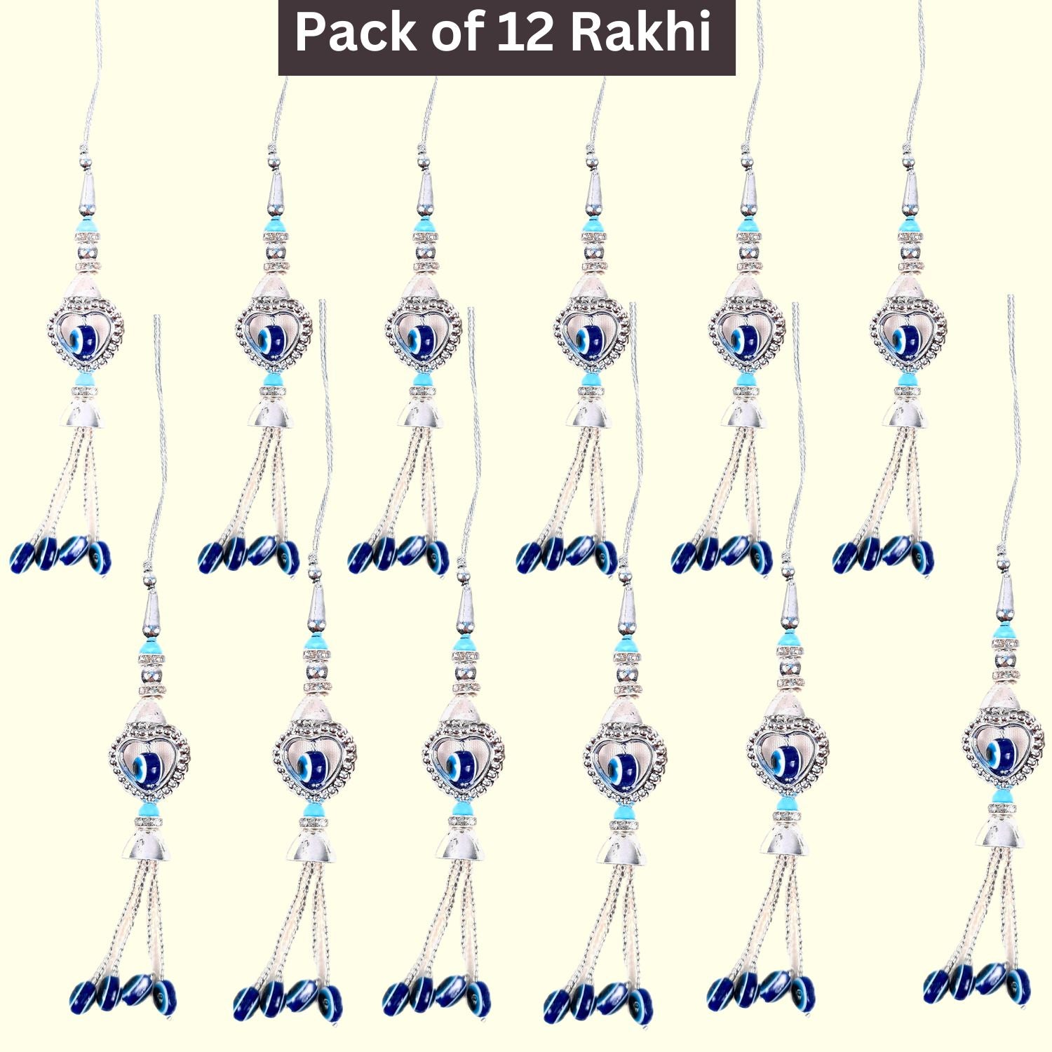 Rakhi Premium Designer | Lumba Rakhi - Combo for Bhaiya, Bhabhi, Sister in Law - apkamart #style_Pack of 12