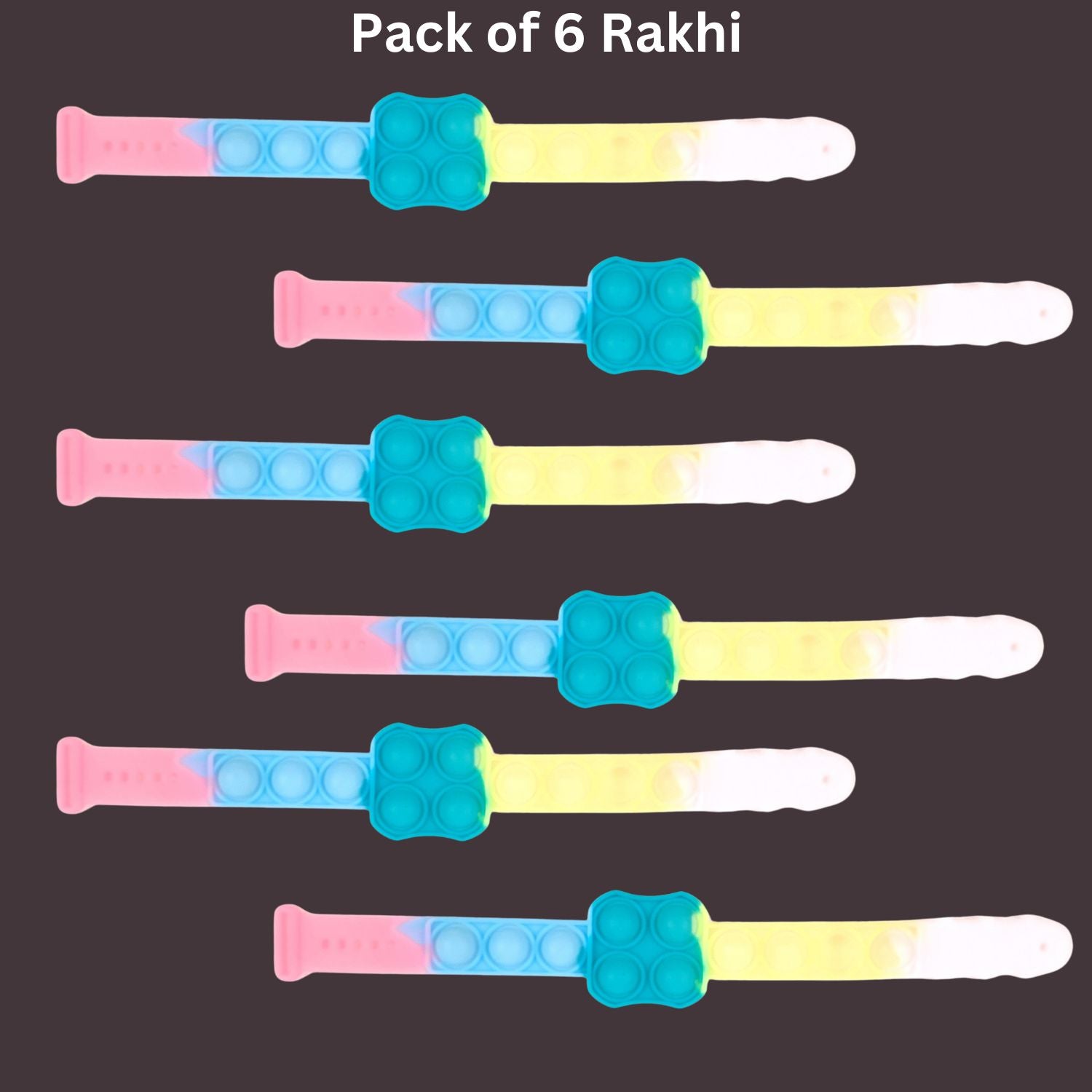 Pop It Rakhi for Kids | Popit Watch Style Rakhi Combo for Children - Apkamart #Style_Pack of 6