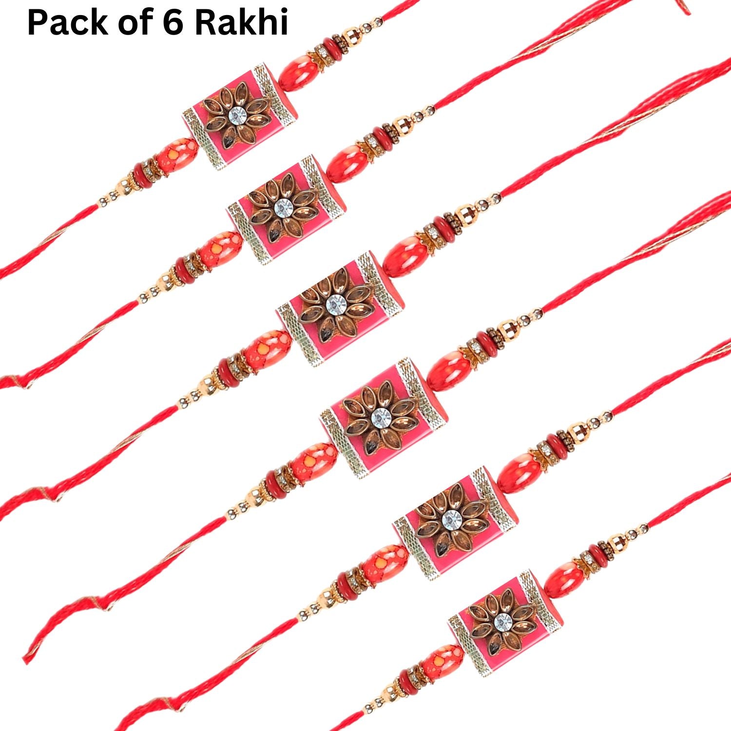 Rakhi Designer Premium | Rakhi Designer Edition Combo for Bhaiya, Bhabhi, Brother - apkamart #style_Pack of 6