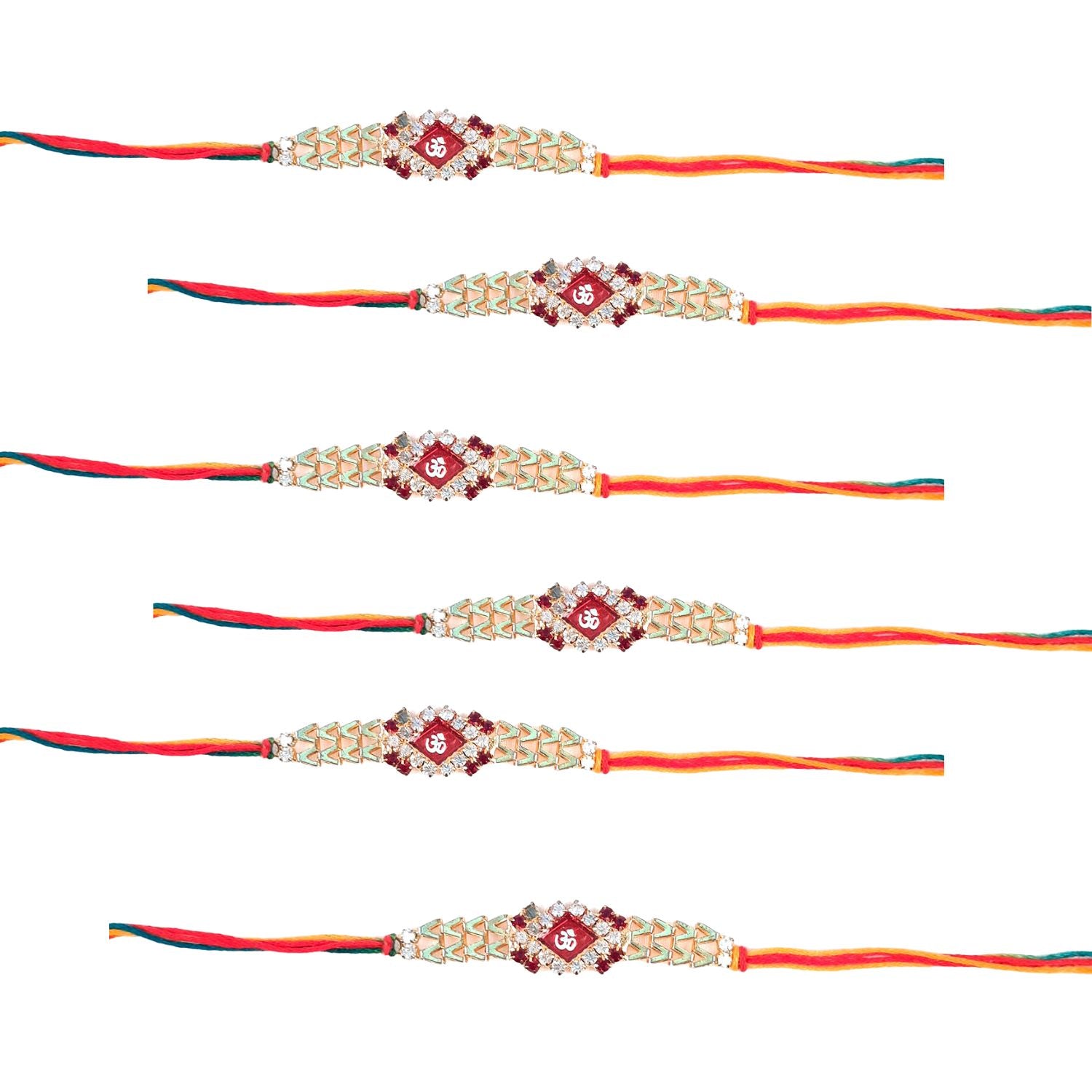 Rakhi - Stone Design | Rakhi Stylish Premium Combo for Bhaiya, Bhabhi, Brother, Bhai & Kids - apkamart #Style_pack of 6