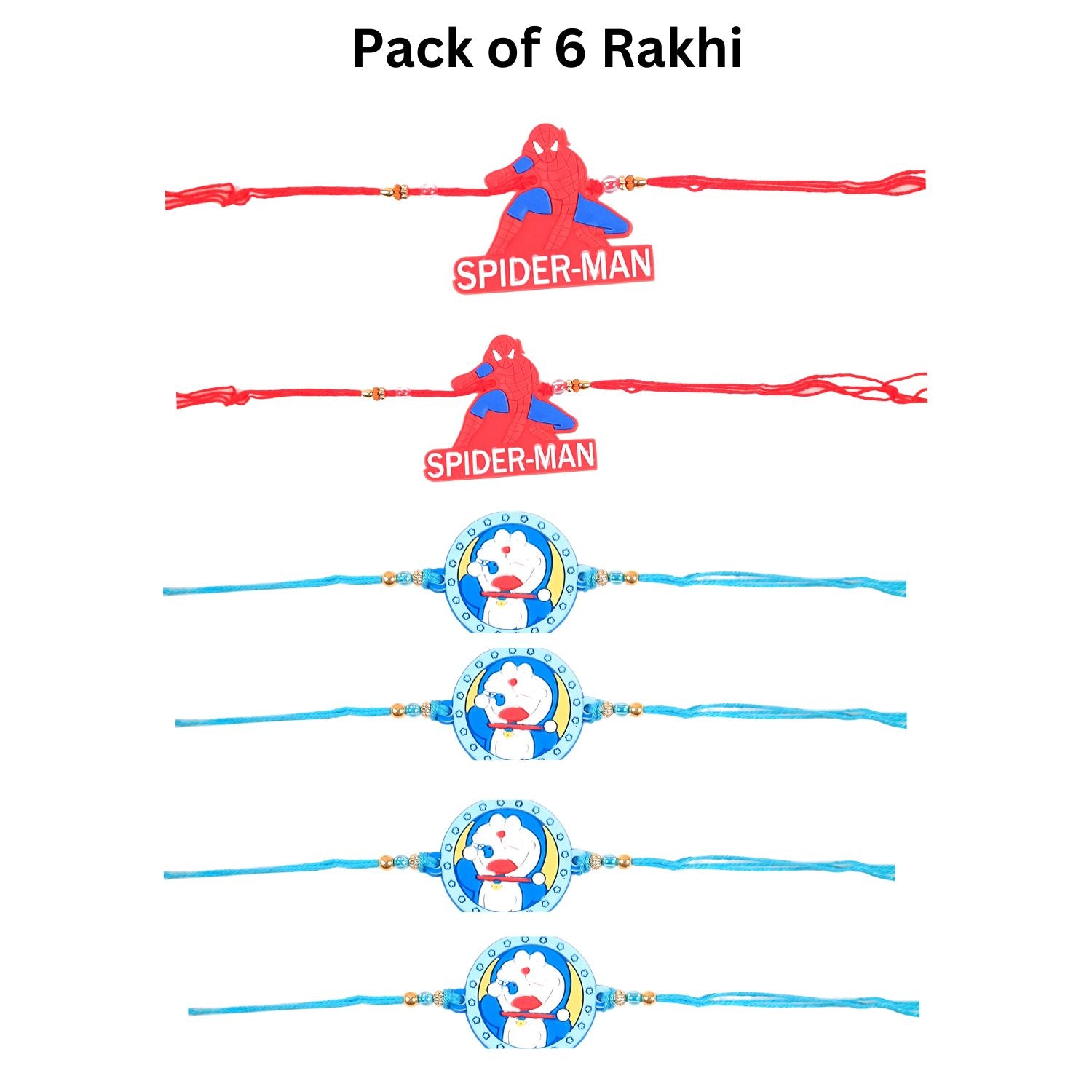 Rakhi for Kids - Doremon & Spiderman Rakhi Design | Rakhi Combo for Children