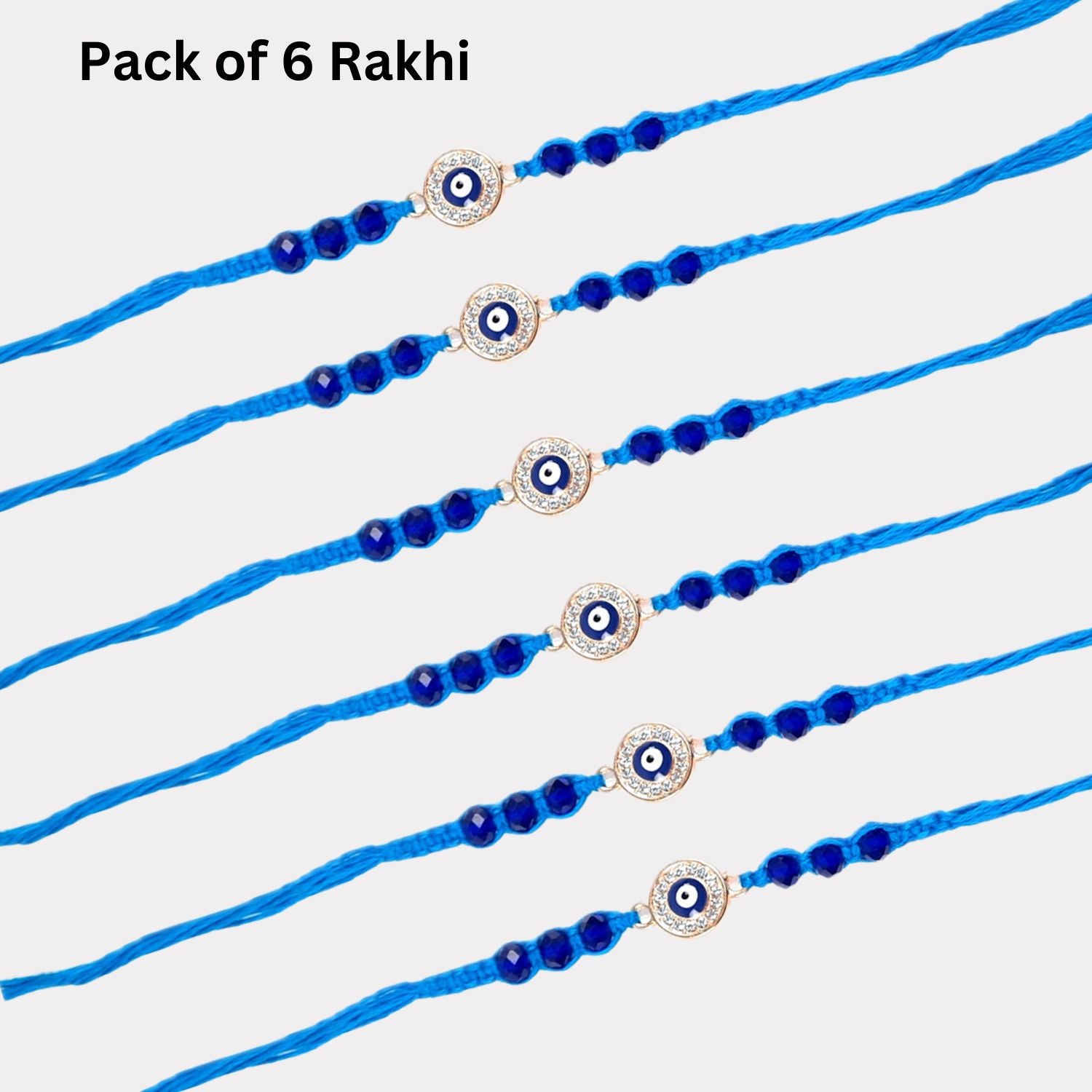 Evil Eye Rakhi | Rakhi Exclusive Designer Combo for Bhaiya, Bhabhi, Brother - apkamart #Style_pack of 6