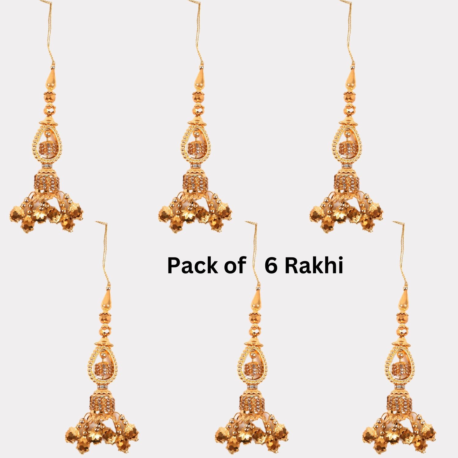 Rakhi Premium Designer | Lumba Rakhi - Combo for Bhaiya, Bhabhi, Sister in Law - apkamart #style_Pack of 6