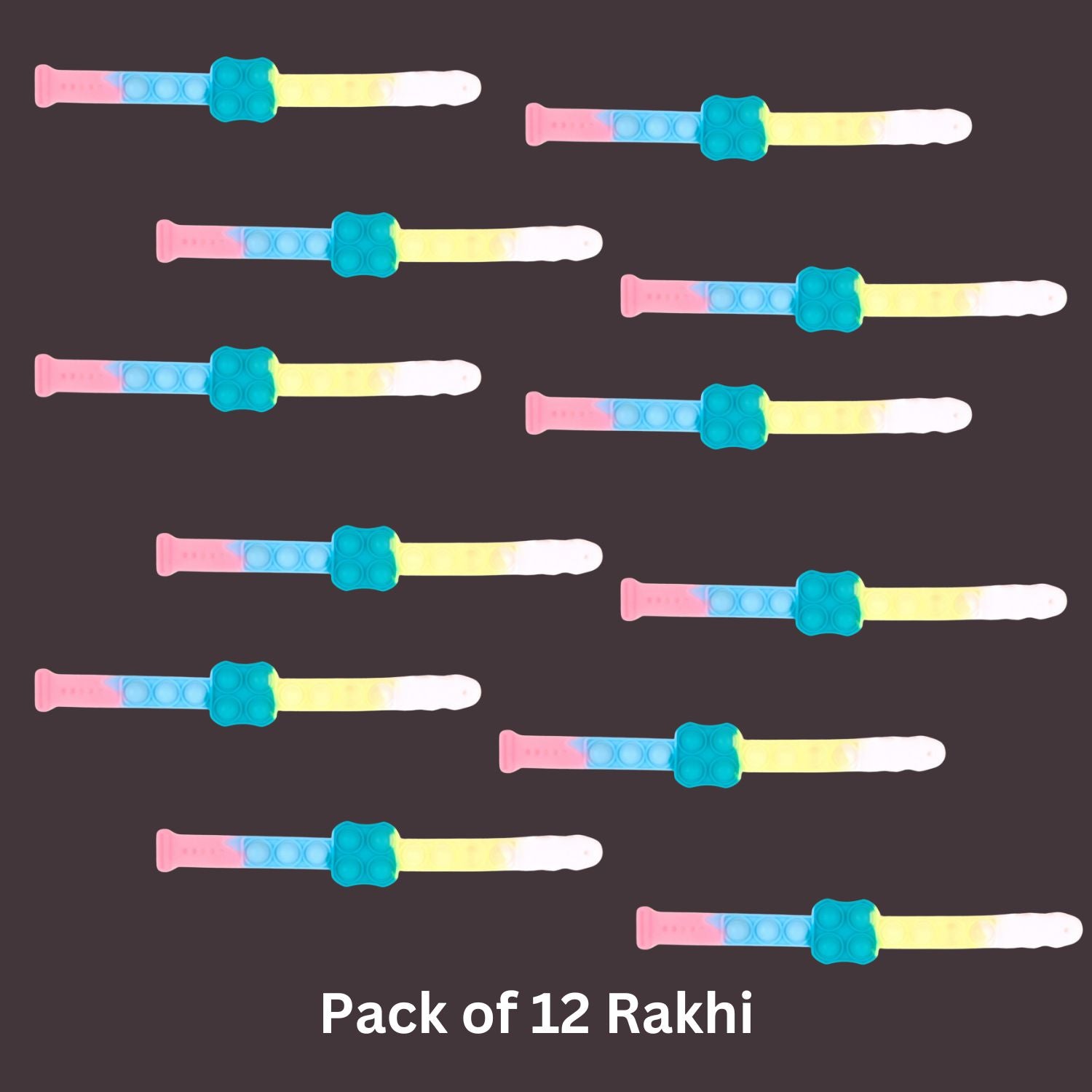 Pop It Rakhi for Kids | Popit Watch Style Rakhi Combo for Children - Apkamart #Style_Pack of 12