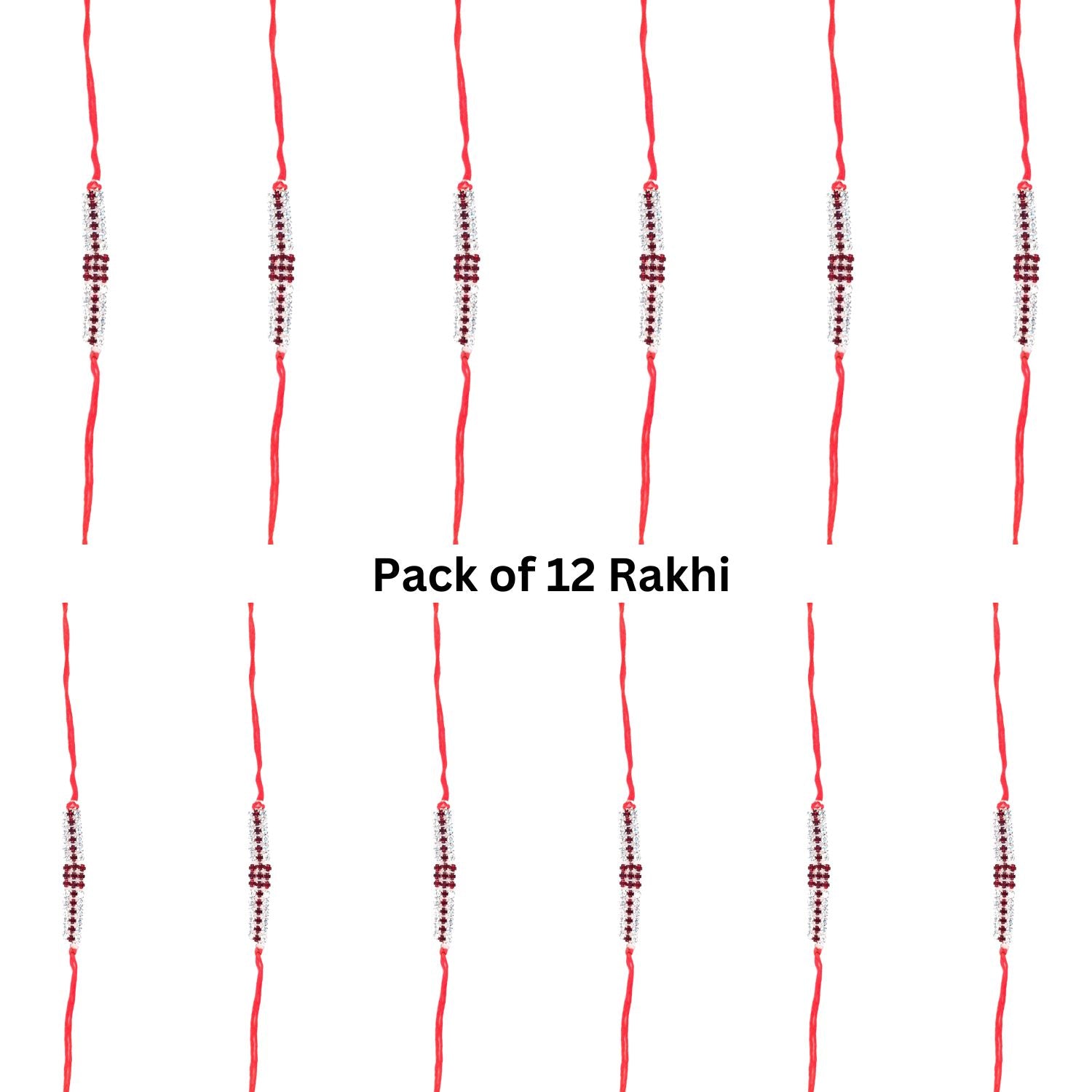 Designer Rakhi | Rakhi Exclusive American Diamond Rakhi Combo for Bhaiya, Bhabhi, Brother - Apkamart #Style_Pack of 12