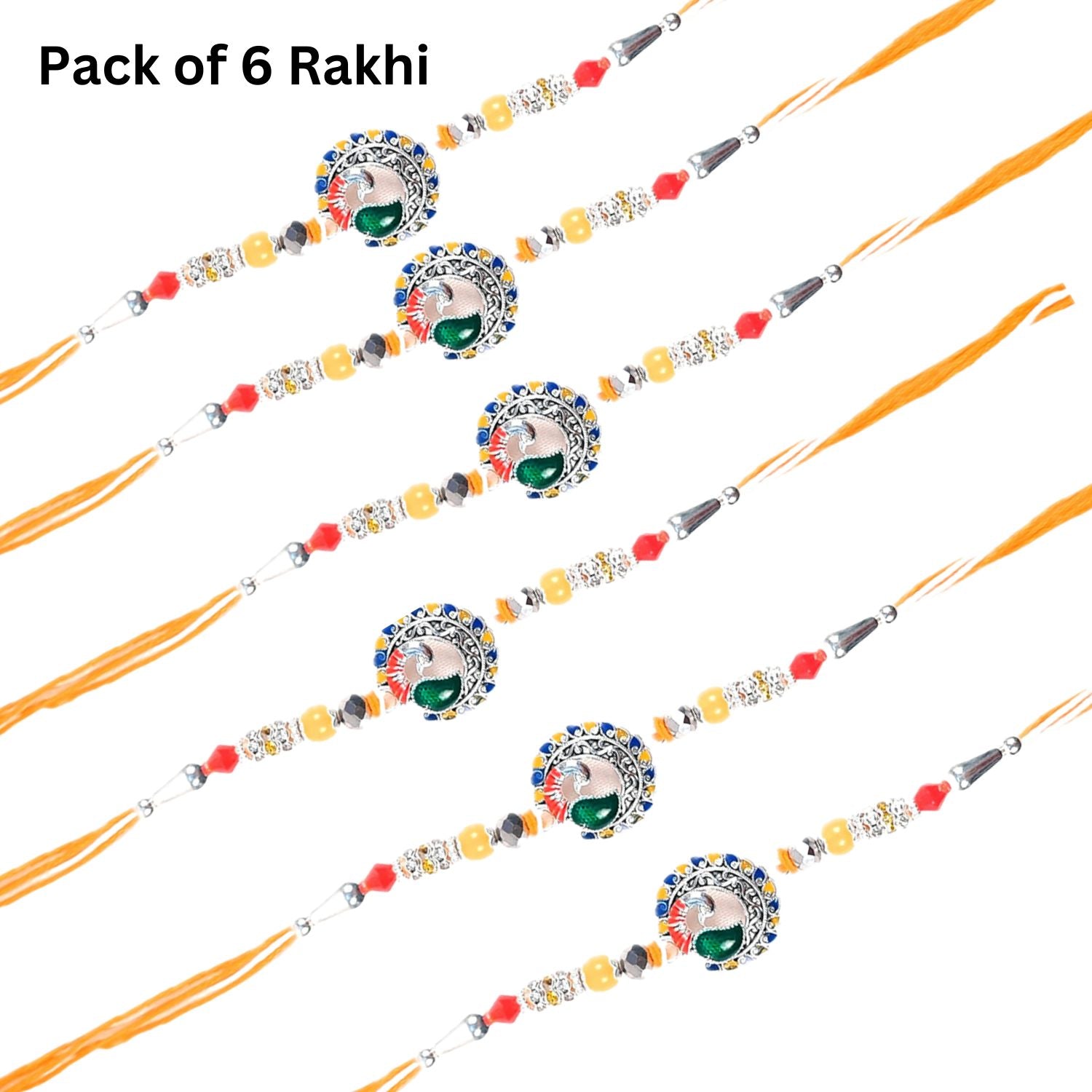 Rakhi Designer Premium | Rakhi Elegant Designer Combo for Bhaiya, Bhabhi, Brother - apkamart #style_pack of 6