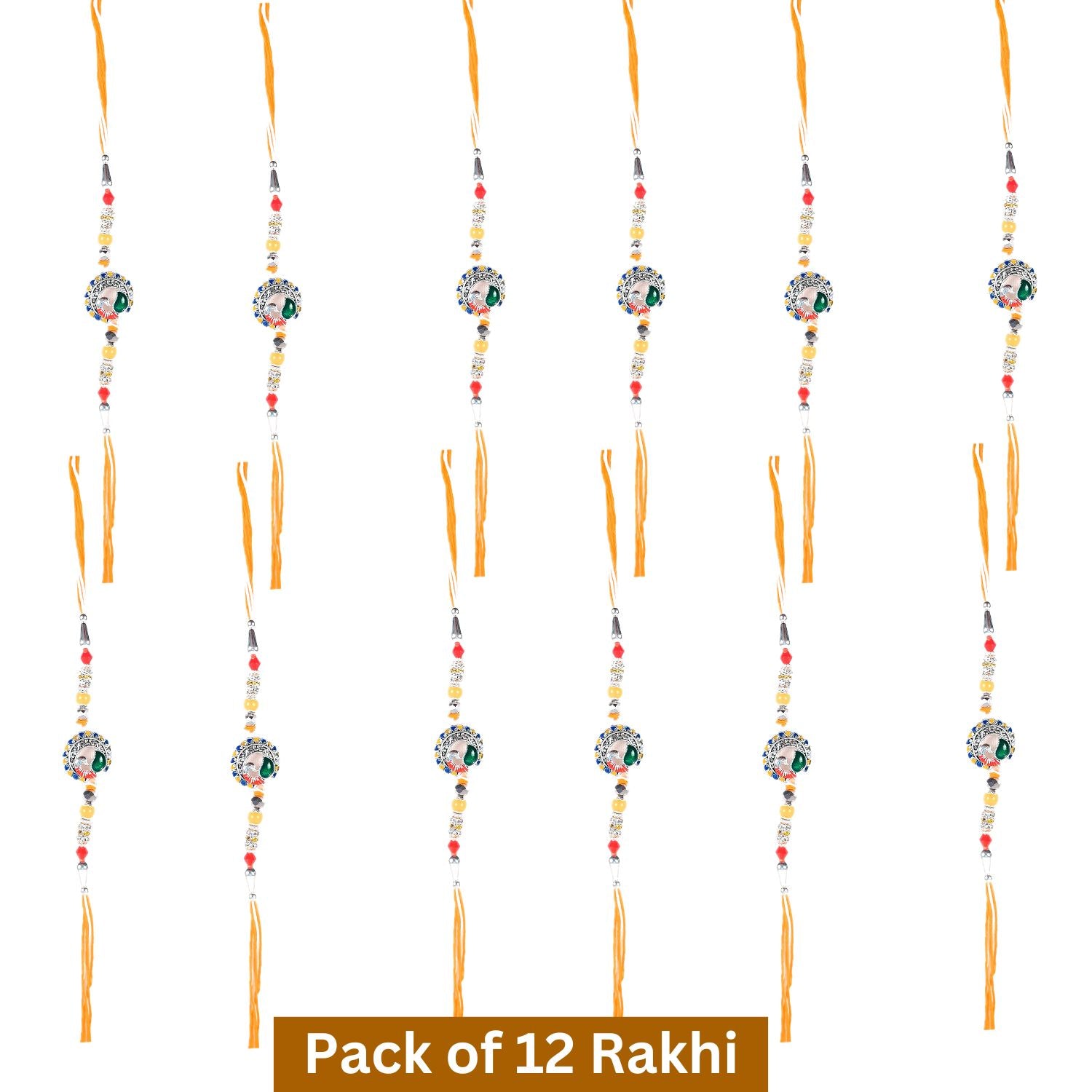 Rakhi Designer Premium | Rakhi Elegant Designer Combo for Bhaiya, Bhabhi, Brother - apkamart #style_pack of 12