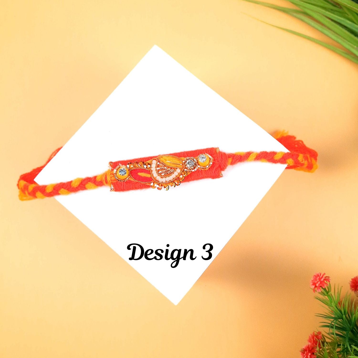 Rakhi Designer Premium | Rakhi Elegant Designer Combo for Bhaiya, Bhabhi, Brother - apkamart