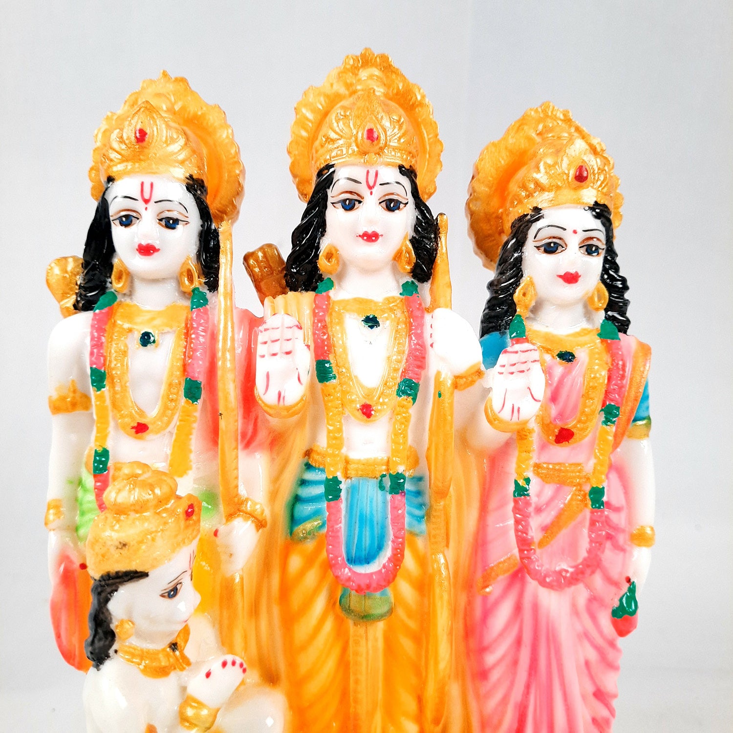 Ram Darbar with Ram, Laxman, Sita and Hanuman Idol Statue | Shree Ram Parivar Murti - For Pooja Room, Home, Temple, Puja, Decor & Gifts - 8 Inch - Apkamart #Style_Design 2