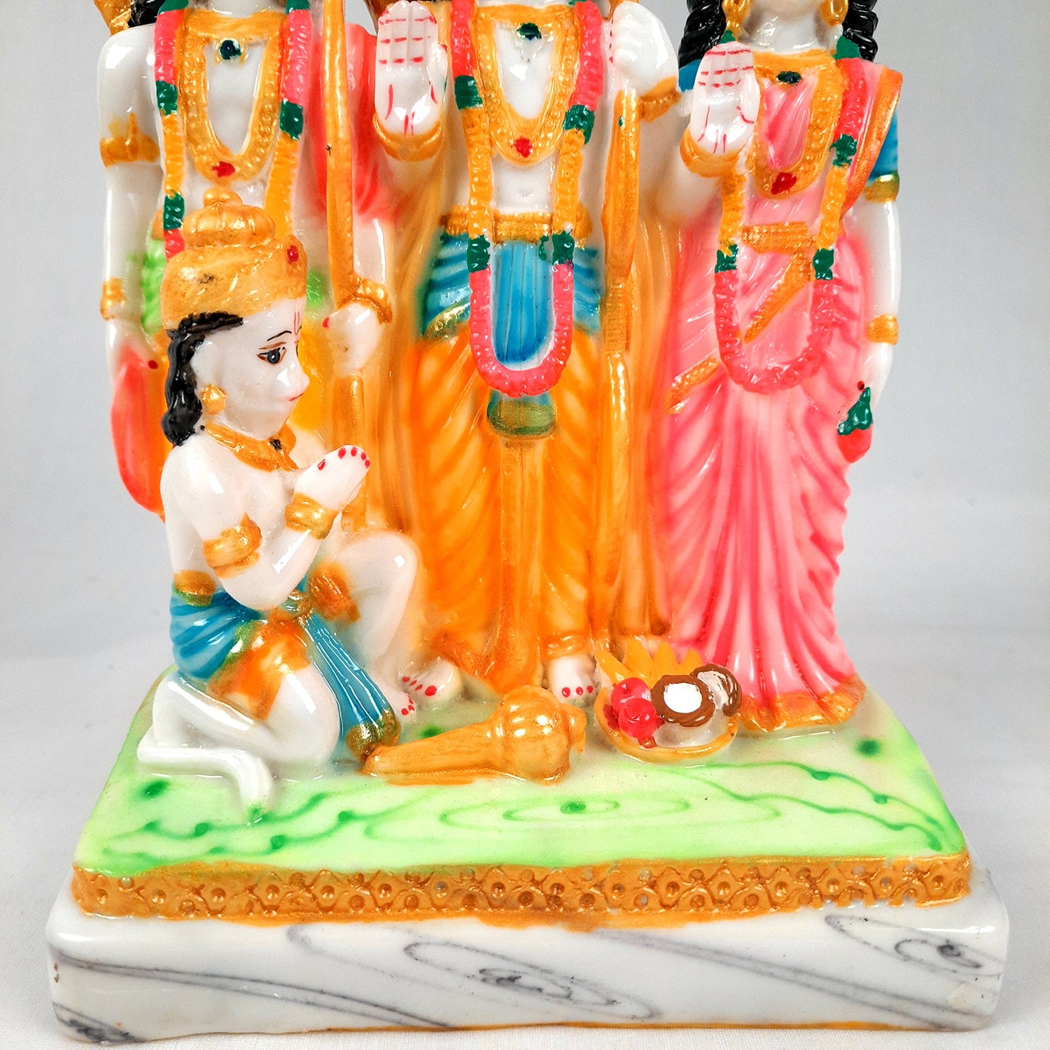 Ram Darbar with Ram, Laxman, Sita and Hanuman Idol Statue | Shree Ram Parivar Murti - For Pooja Room, Home, Temple, Puja, Decor & Gifts - 8 Inch - Apkamart #Style_Design 2