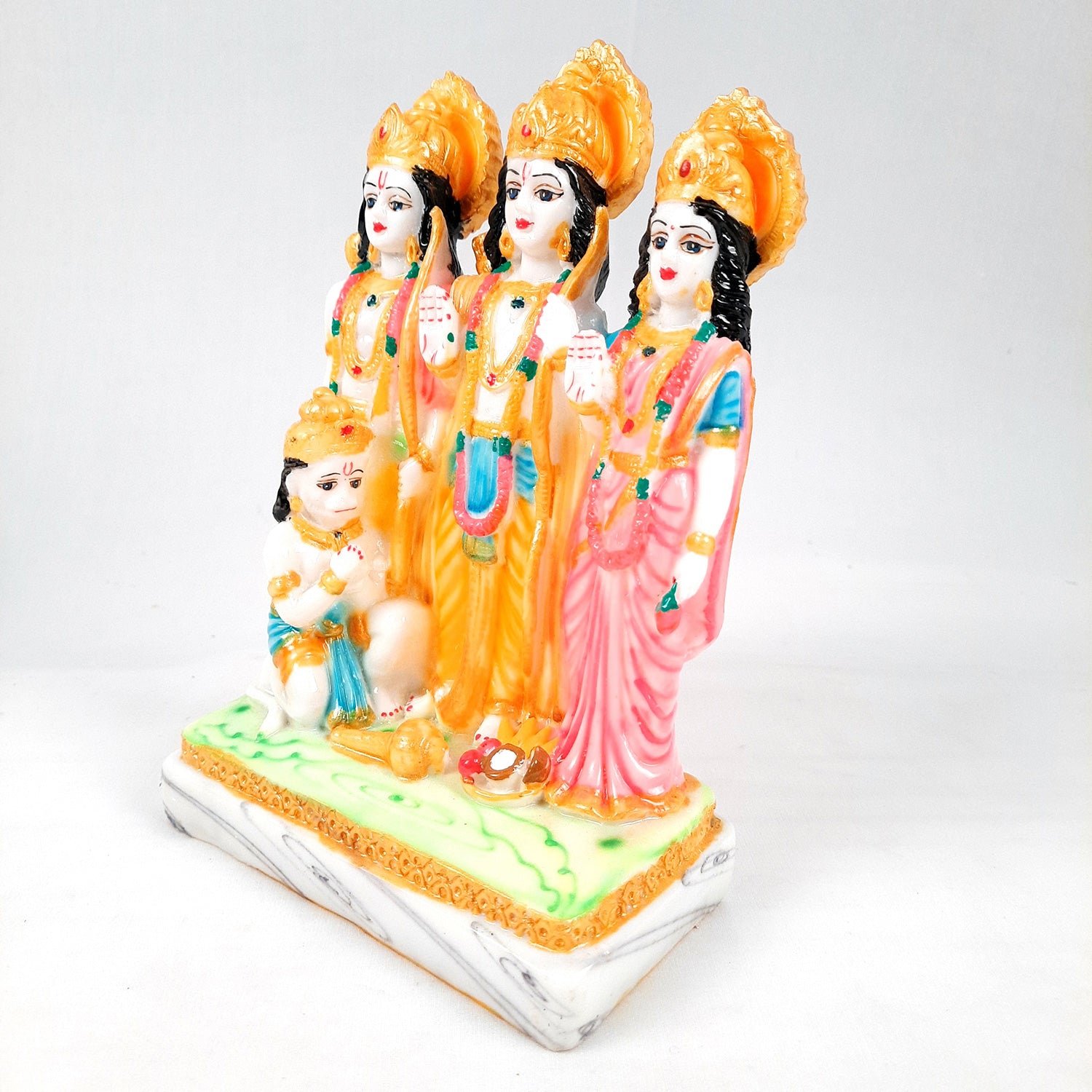 Ram Darbar with Ram, Laxman, Sita and Hanuman Idol Statue | Shree Ram Parivar Murti - For Pooja Room, Home, Temple, Puja, Decor & Gifts - 8 Inch - Apkamart #Style_Design 2