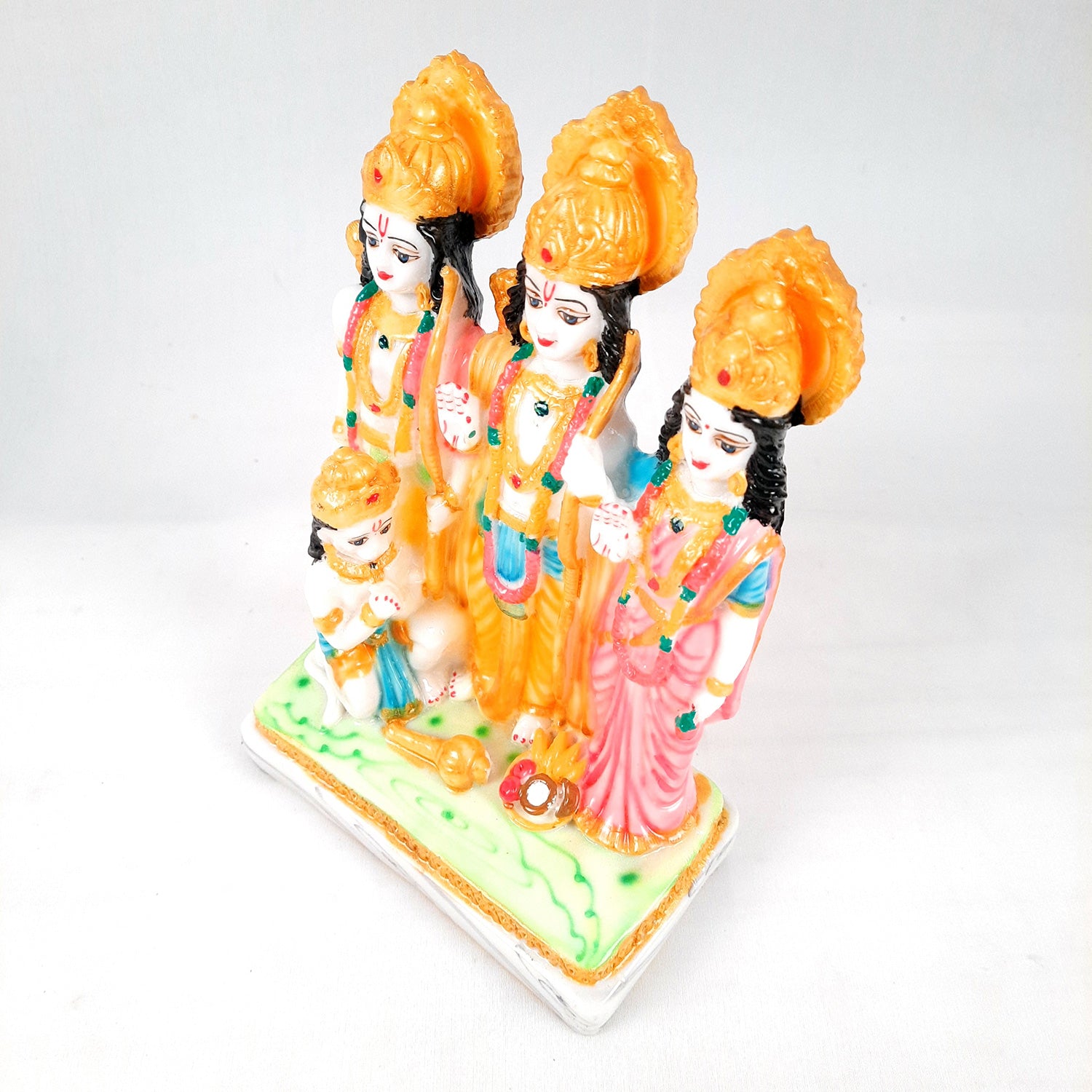 Ram Darbar with Ram, Laxman, Sita and Hanuman Idol Statue | Shree Ram Parivar Murti - For Pooja Room, Home, Temple, Puja, Decor & Gifts - 8 Inch - Apkamart #Style_Design 2