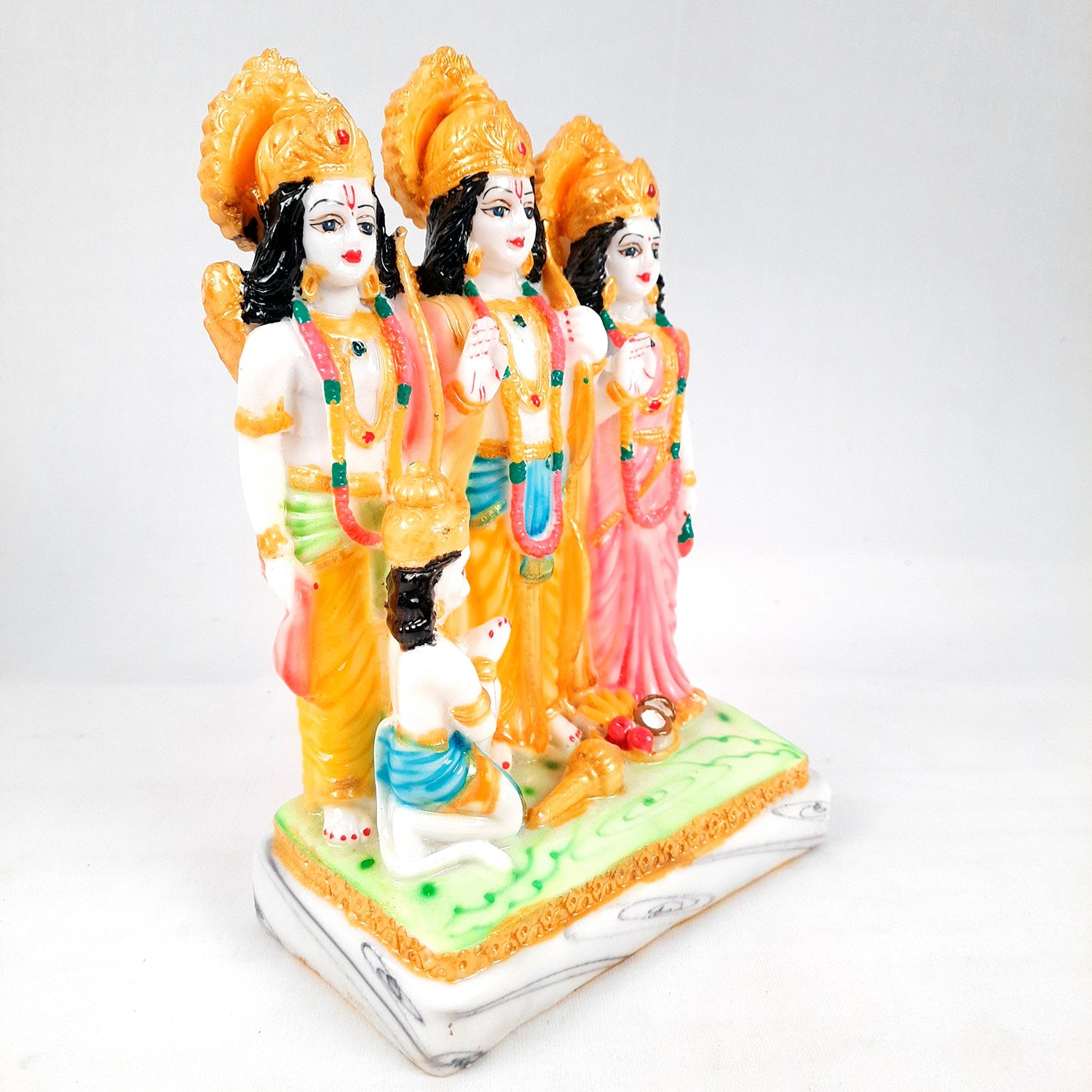 Ram Darbar with Ram, Laxman, Sita and Hanuman Idol Statue | Shree Ram Parivar Murti - For Pooja Room, Home, Temple, Puja, Decor & Gifts - 8 Inch - Apkamart #Style_Design 2