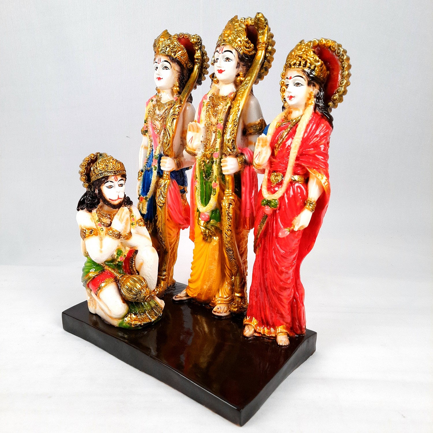 Ram Darbar Statue | Ram, Laxman, Sita, Hanuman Idol With High-Quality Finish - for Puja Room, Home, Temple, Decor & Gifts - 13 Inch - apkamart