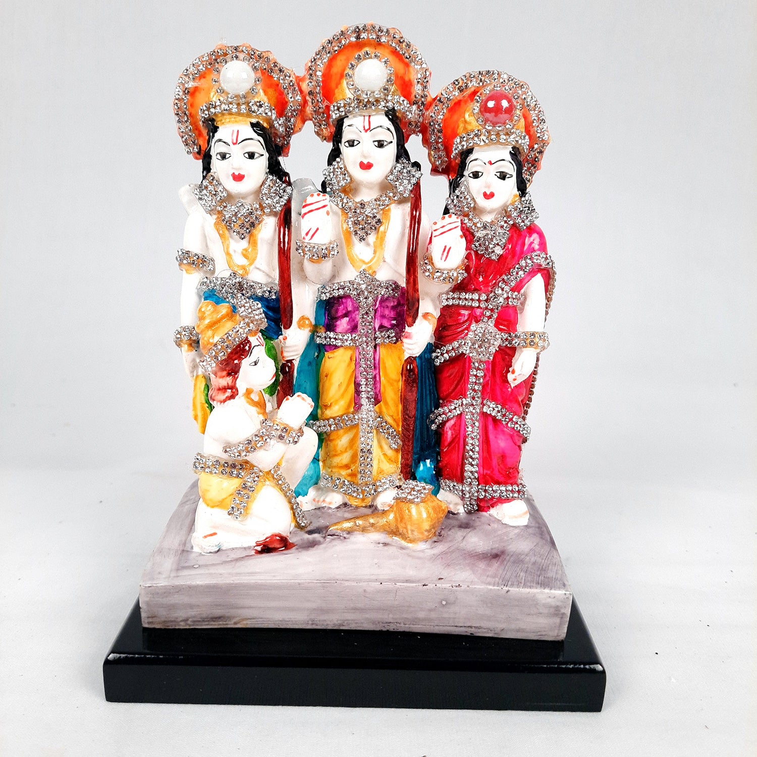 Ram Darbar with Ram, Laxman, Sita and Hanuman Idol Statue | Shree Ram Parivar Murti - For Pooja Room, Home, Temple, Puja, Decor & Gifts - 8 Inch - apkamart