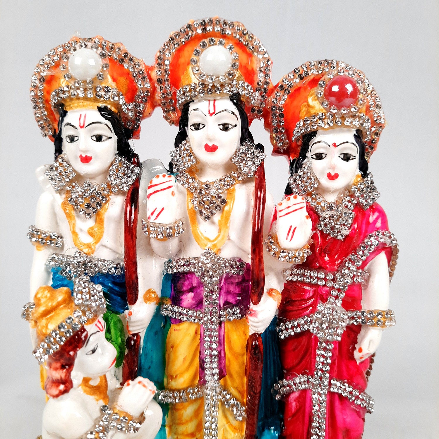 Ram Darbar with Ram, Laxman, Sita and Hanuman Idol Statue | Shree Ram Parivar Murti - For Pooja Room, Home, Temple, Puja, Decor & Gifts - 8 Inch - apkamart