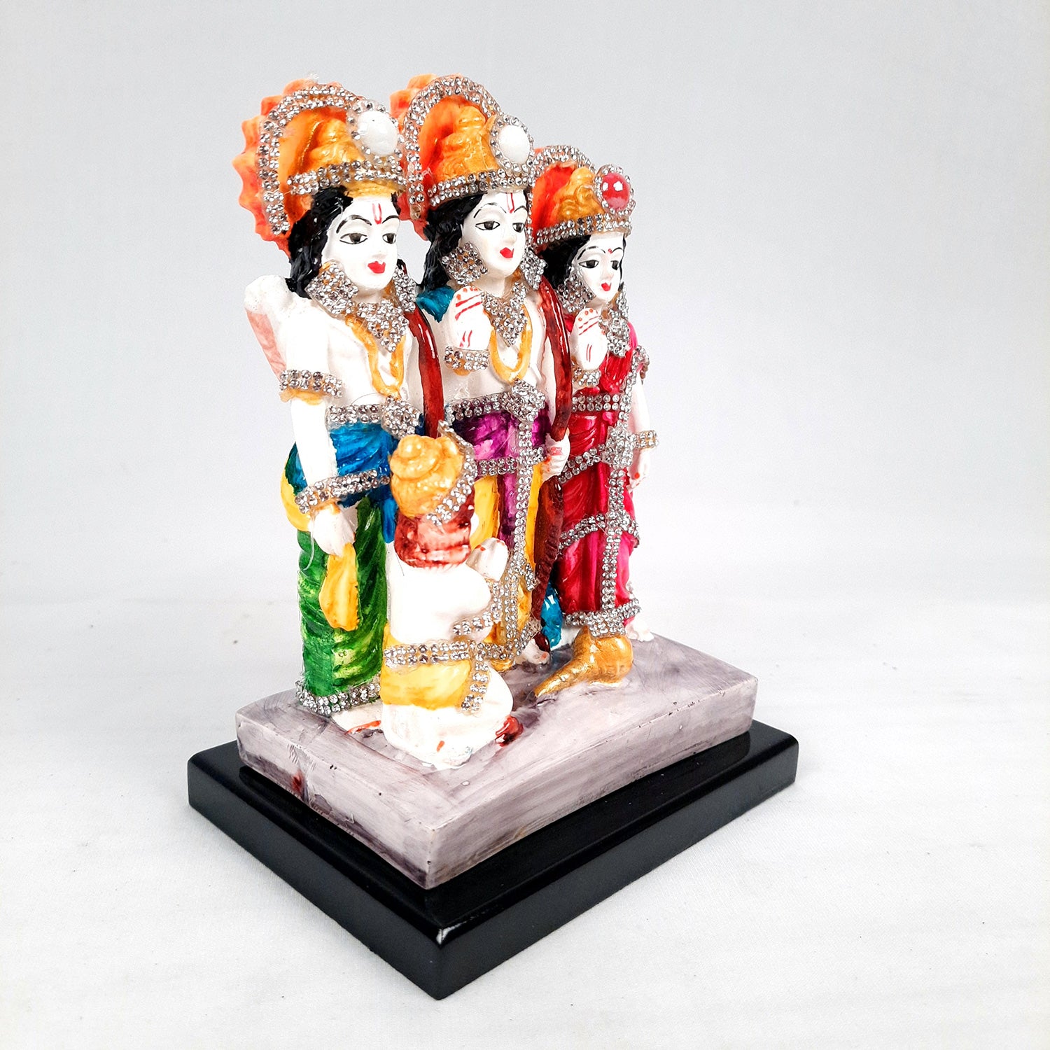 Ram Darbar with Ram, Laxman, Sita and Hanuman Idol Statue | Shree Ram Parivar Murti - For Pooja Room, Home, Temple, Puja, Decor & Gifts - 8 Inch - apkamart