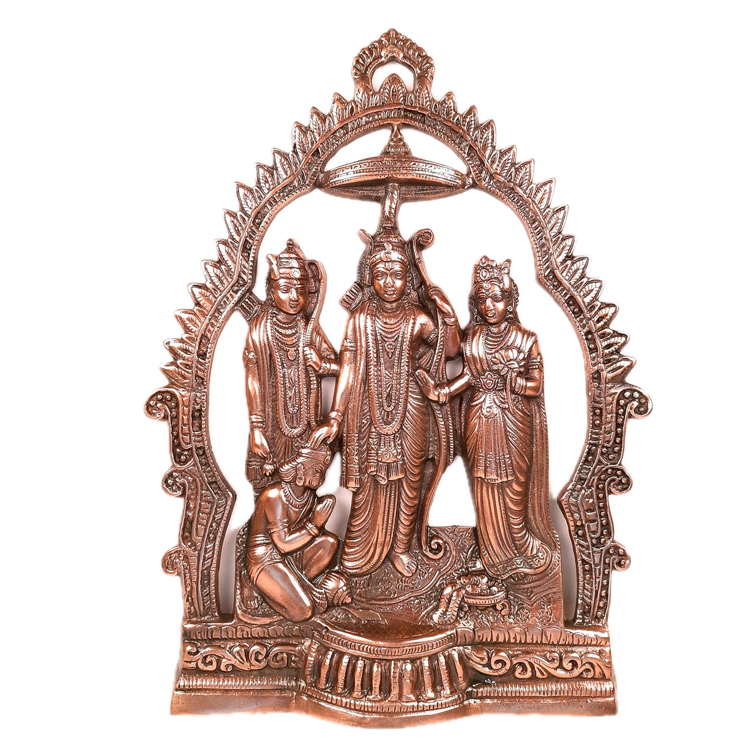 Ram Darbar Wall Hanging Statue | Shri Ram, Sita, Laxman With Hanuman Wall Idol - for Puja Room, Home, Living Room, Temple, Office & Gifts - 16 Inch - apkamart