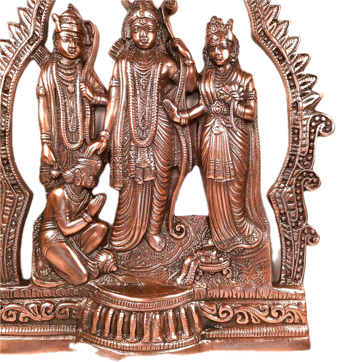 Ram Darbar Wall Hanging Statue | Shri Ram, Sita, Laxman With Hanuman Wall Idol - for Puja Room, Home, Living Room, Temple, Office & Gifts - 16 Inch - apkamart