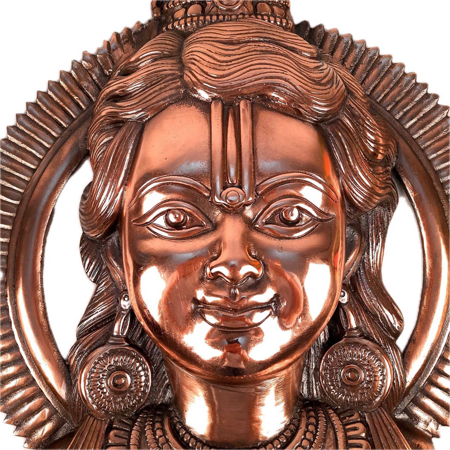 Shri Ram Wall Hanging Statue Idol | Rama Lalla Face Wall Decor - for Pooja, Home, Temple, Mandir Decor & Gift - apkamart