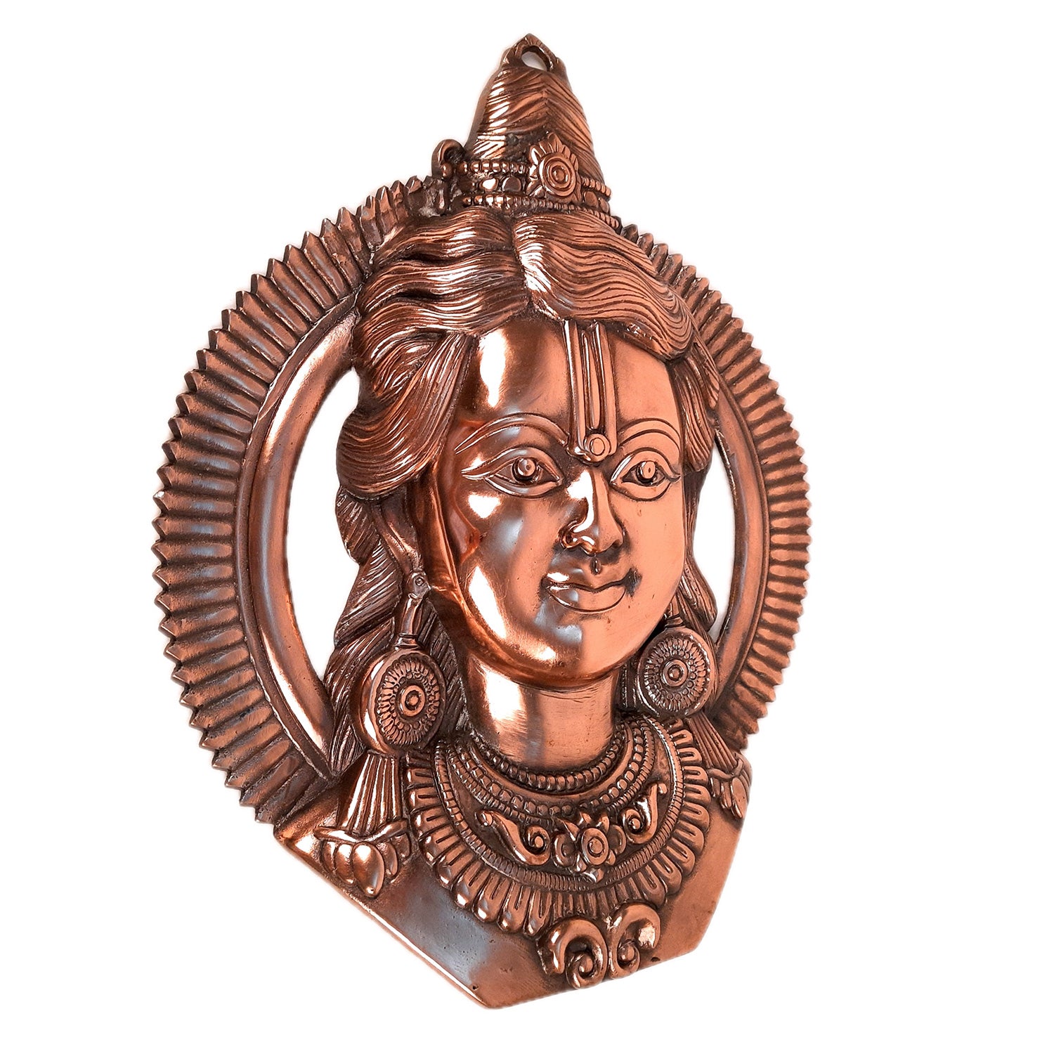 Shri Ram Wall Hanging Statue Idol | Rama Lalla Face Wall Decor - for Pooja, Home, Temple, Mandir Decor & Gift - apkamart