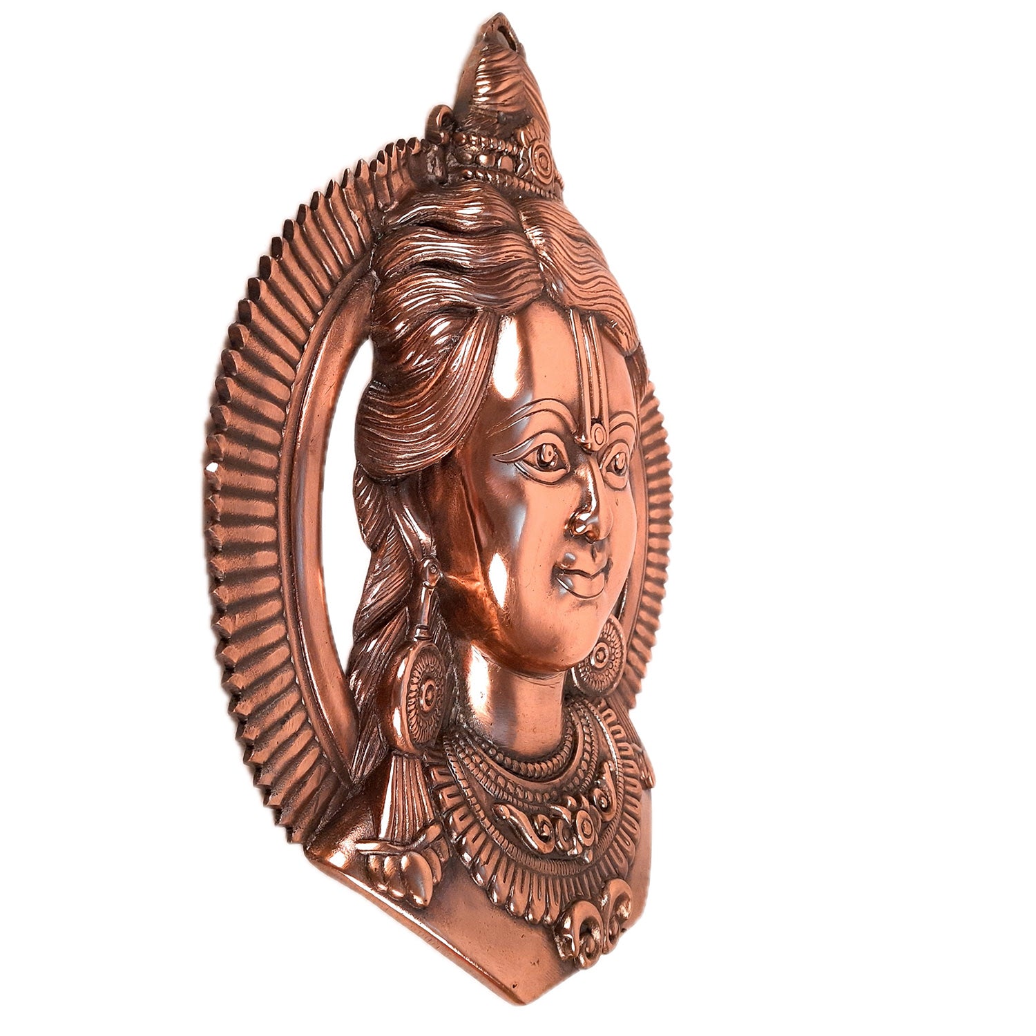 Shri Ram Wall Hanging Statue Idol | Rama Lalla Face Wall Decor - for Pooja, Home, Temple, Mandir Decor & Gift - apkamart